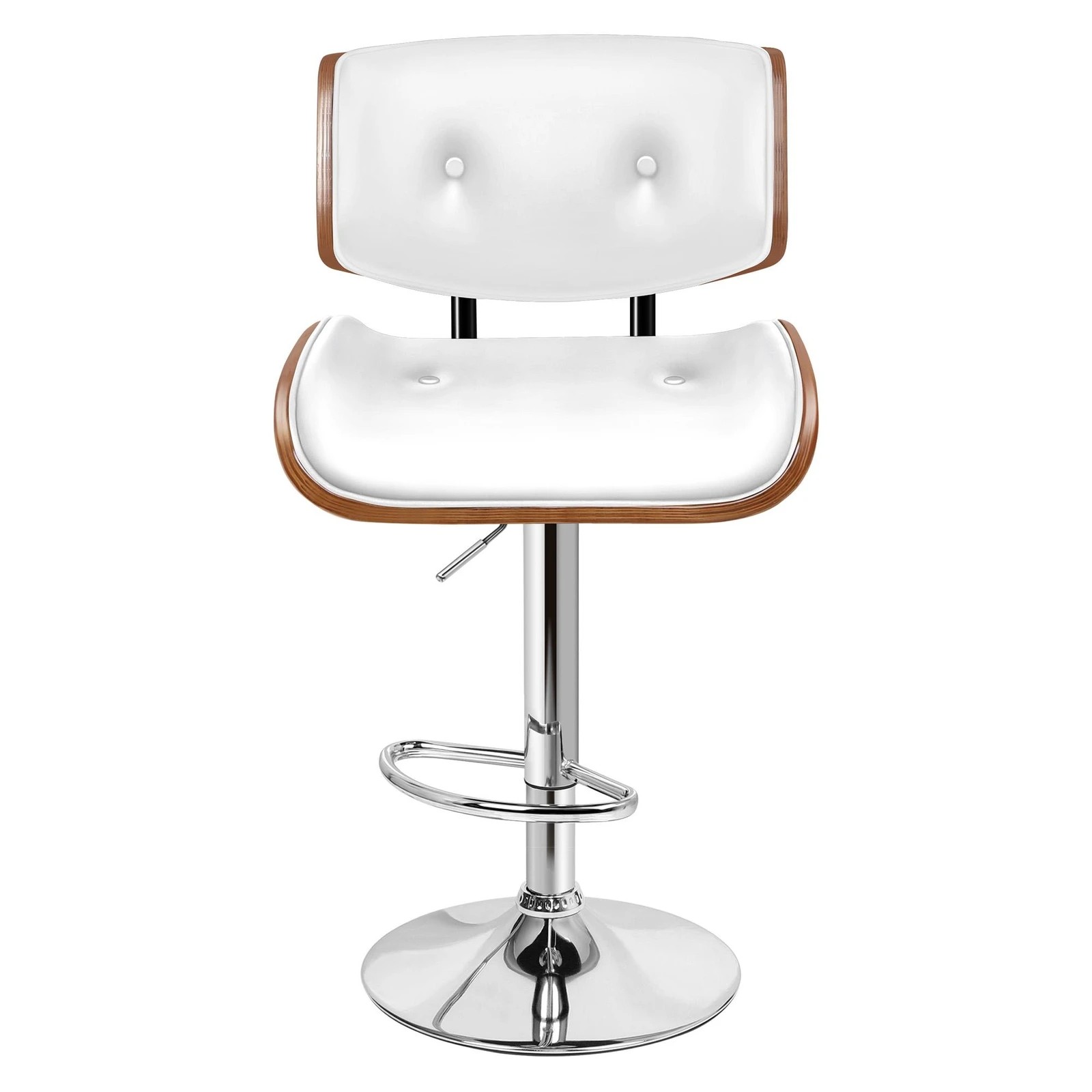 5 Alfordson 4x Bar Stool Kitchen Swivel Wooden  Chair Leather Odette - White, 5 of 10
