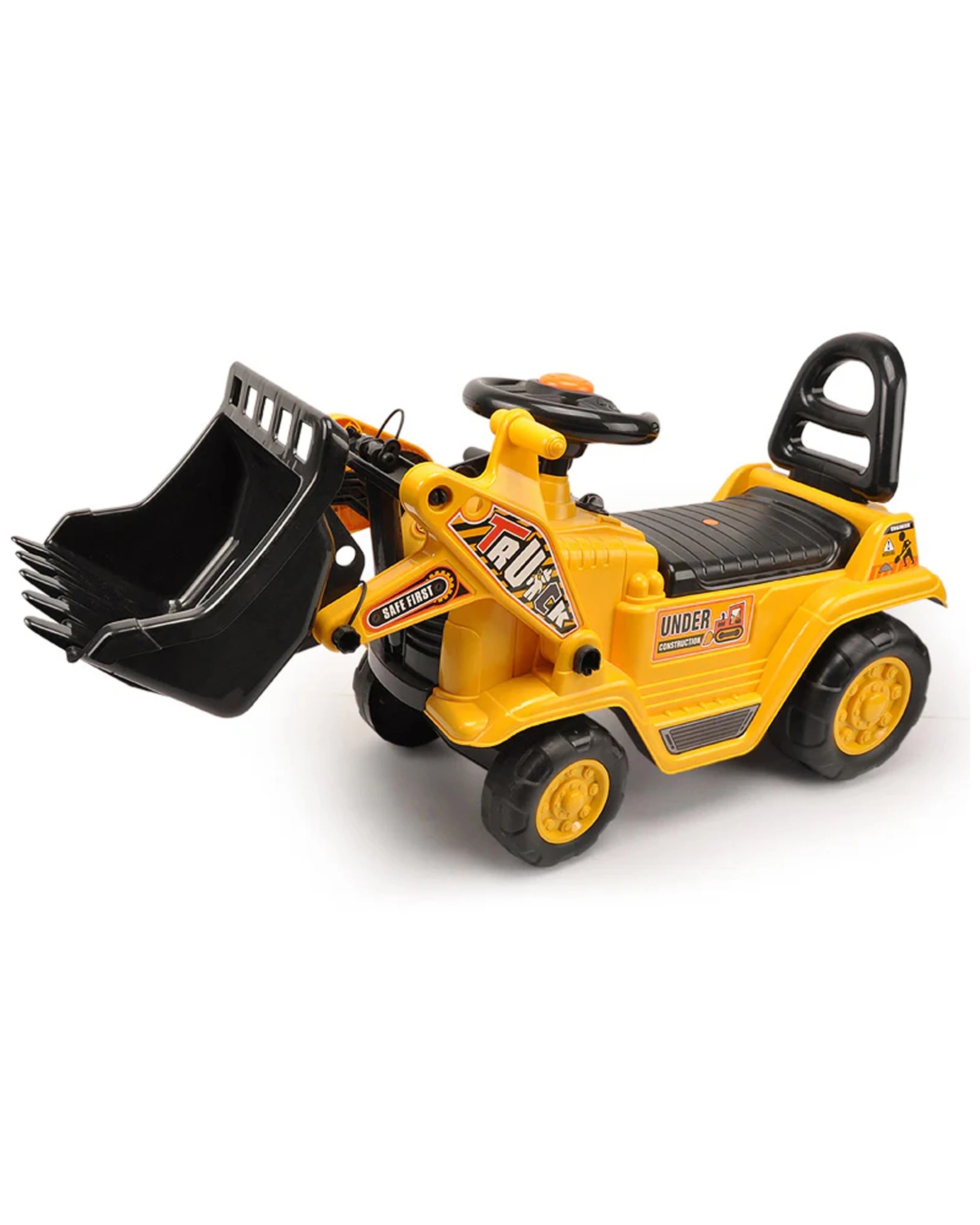 1 Lenoxx Ride On Digger Outdoor Tractor With Levers Yellow For Kids 3 Plus Years - Yellow, 1 of 4