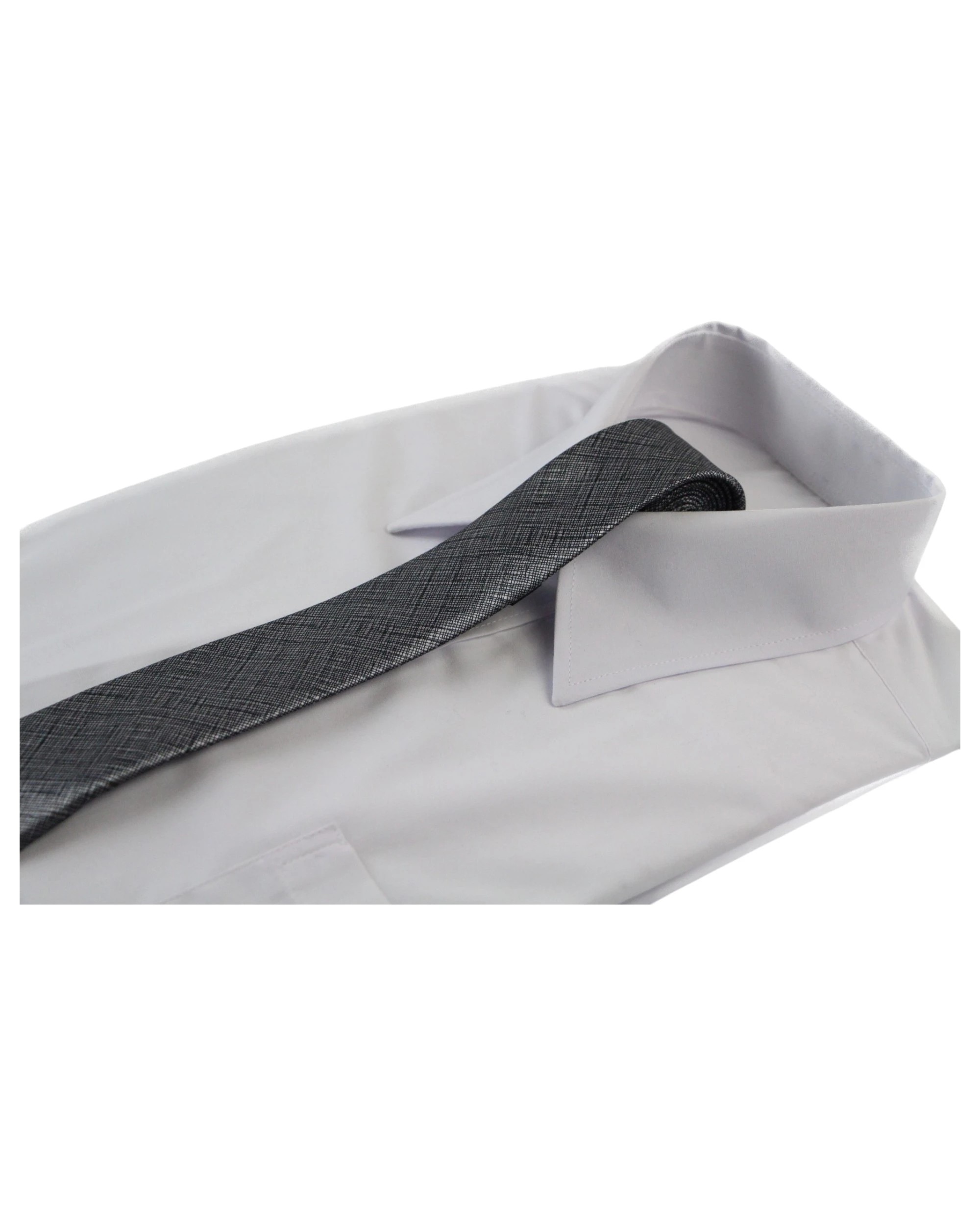 3 Zasel Mens Black & Silver Line 5cm Skinny Neck Tie - Multi, 3 of 3