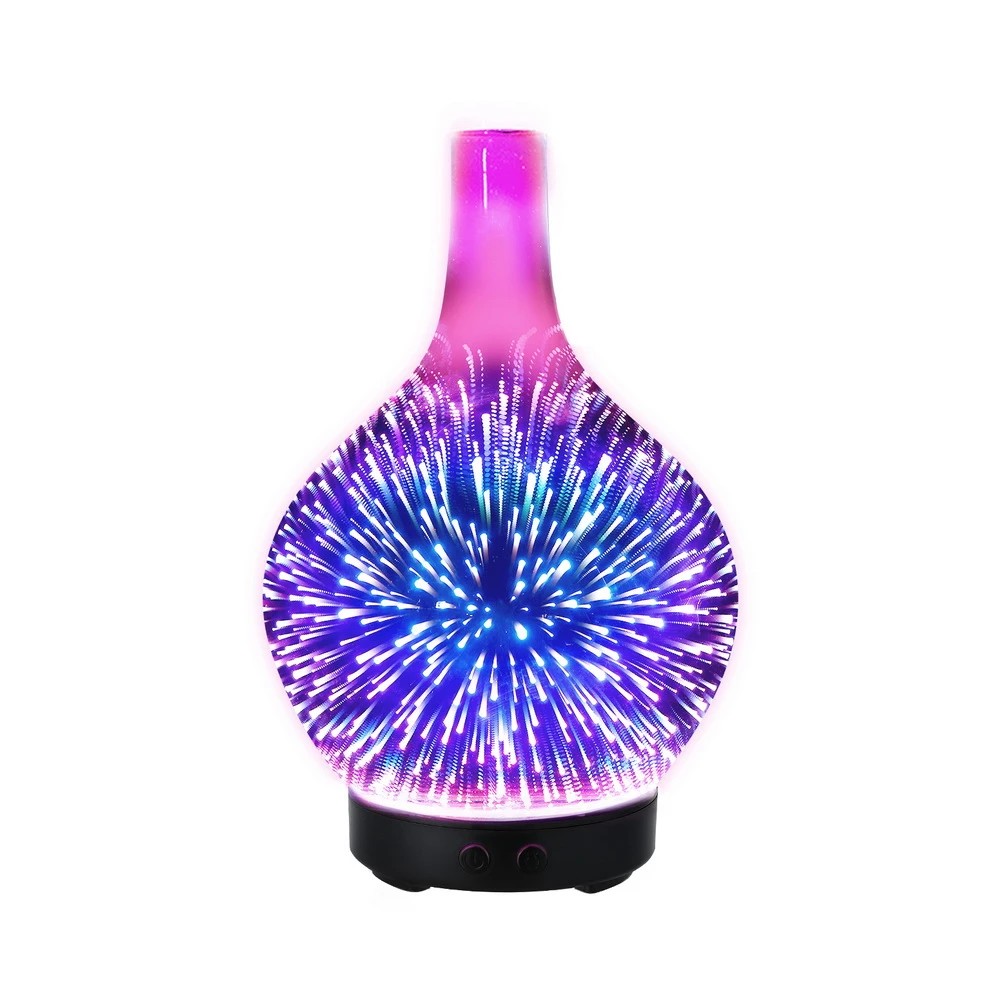 1 Devanti Ultrasonic Aroma Aromatherapy Diffuser 3D Light Oil Firework - Black, 1 of 6