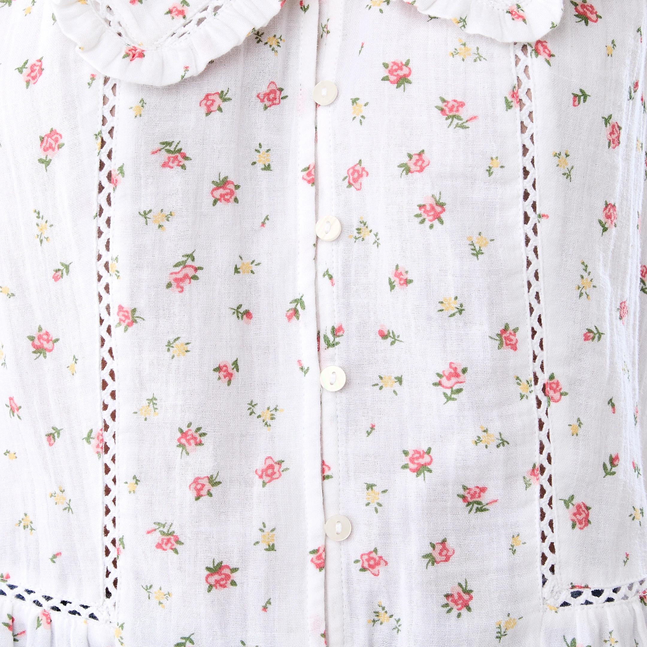 6 Sleeveless Collared Frill Top Pink Ditsy, 6 of 7