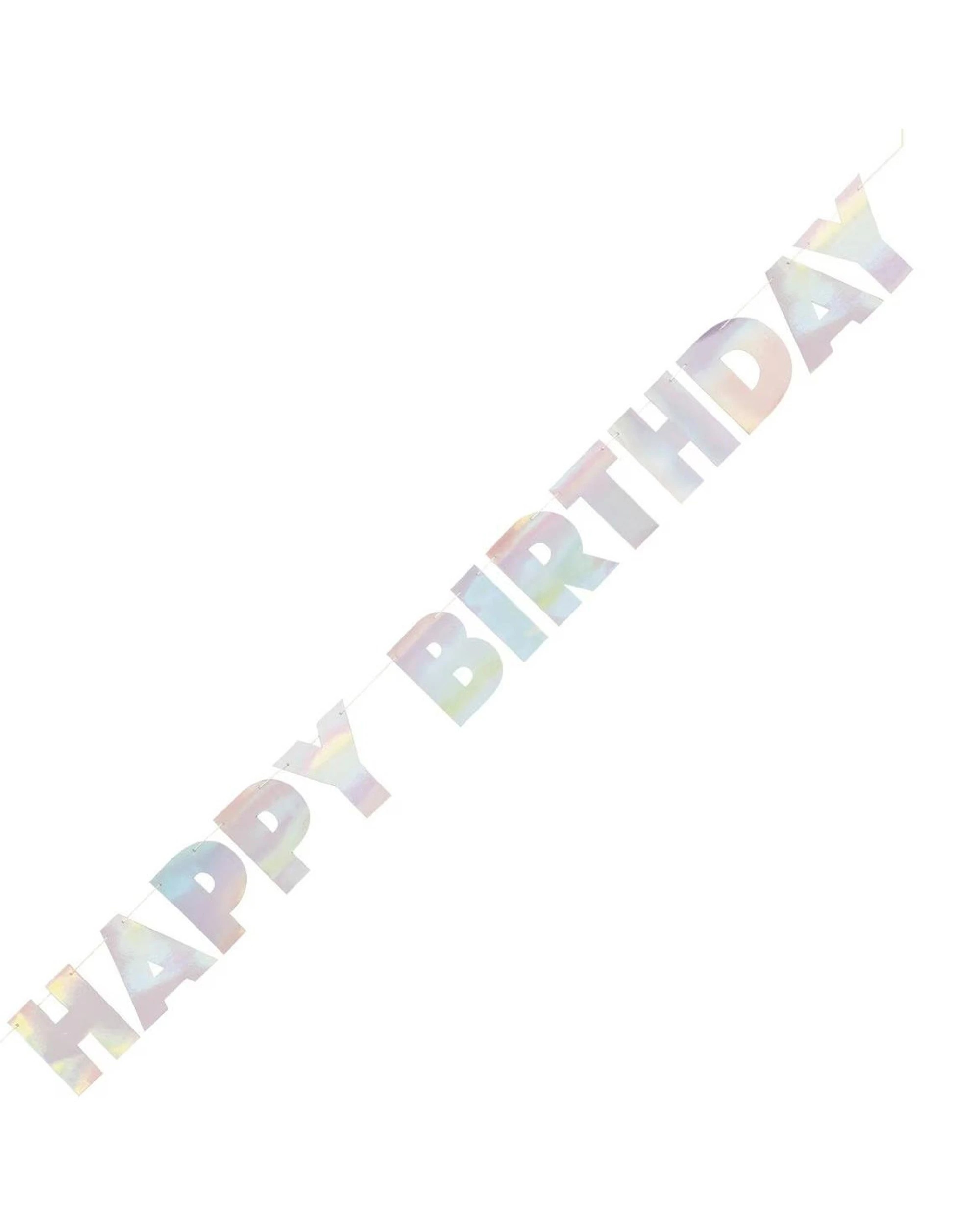 1 Meteor Party Iridescent Foil Happy Birthday Banner Celebration Decoration 2.2m - Multi, 1 of 2