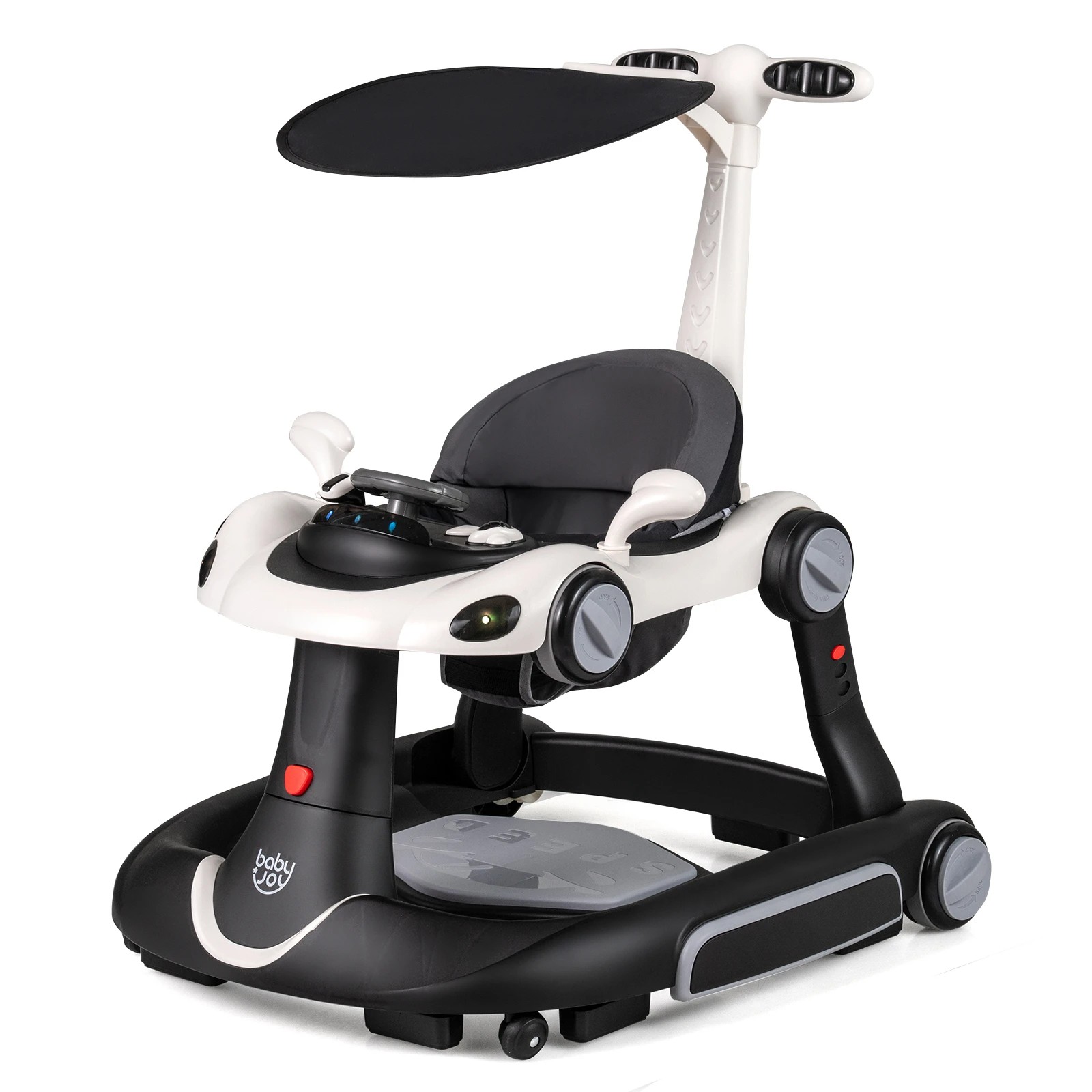 1 Costway 7-in-1 Baby Walker Portable Push Car - Black, 1 of 3