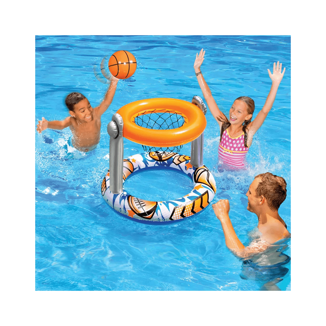 3 Go Play 2 In 1 Sports Challenge Basketball Football Inflatable Pool Game 3 Years Plus - Multi, 3 of 5