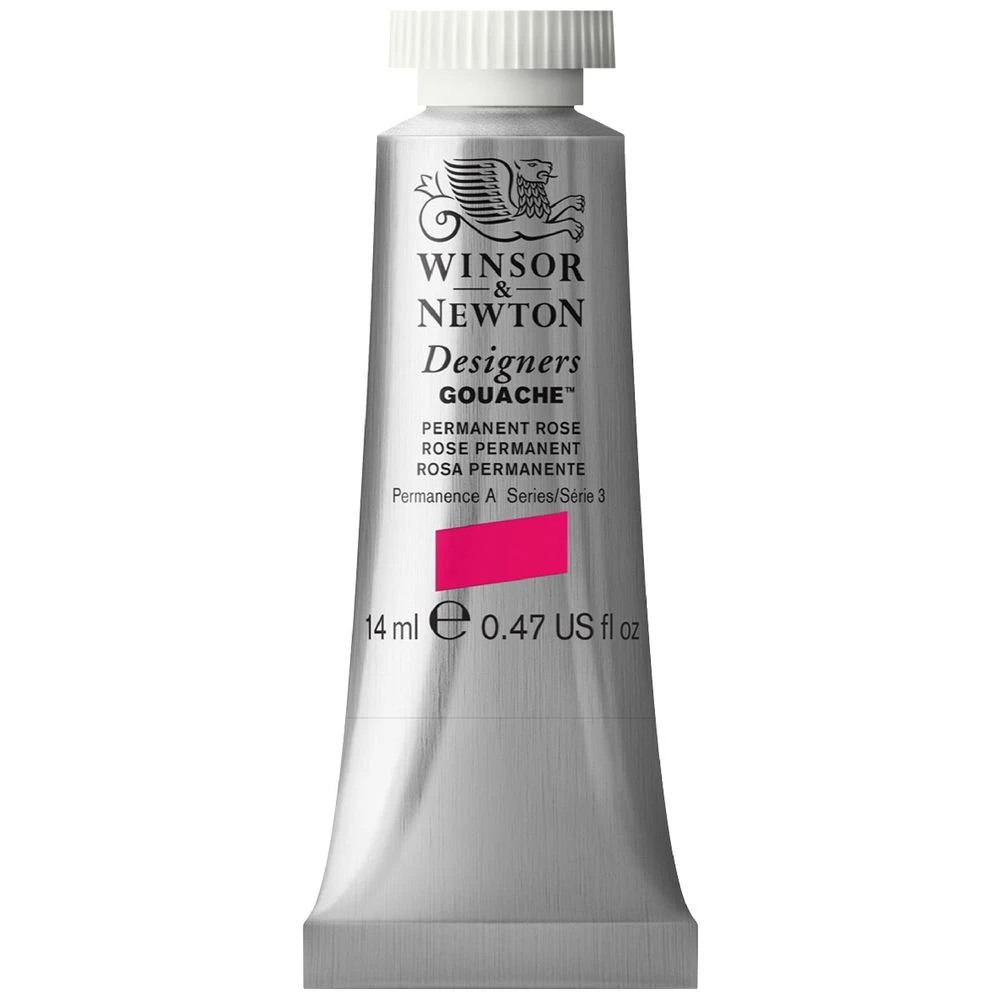 1 Winsor & Newton Designers Gouache 14mL Permanent Rose S3, 1 of 1