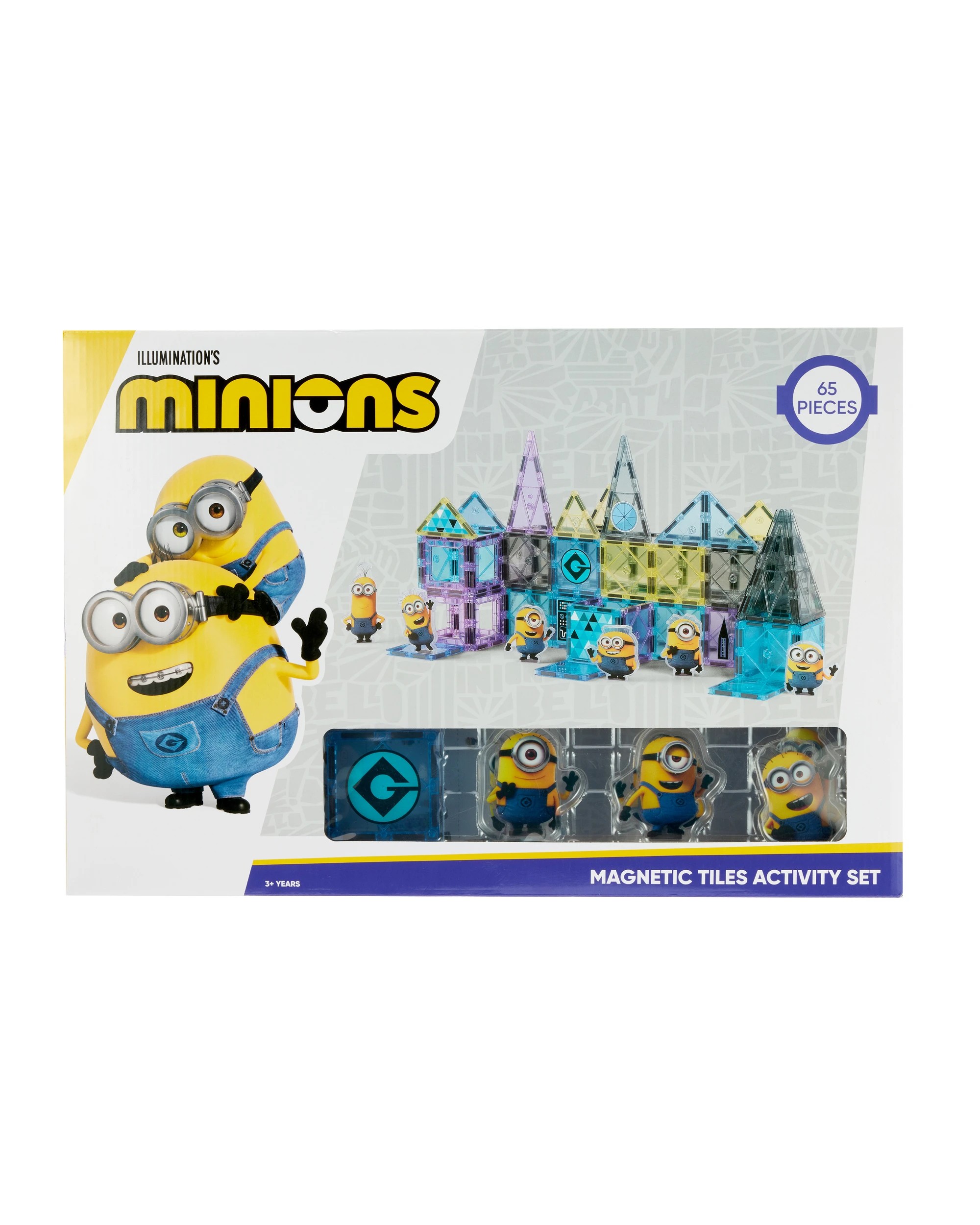 1 65 Piece Illumination's Minions Magnetic Tiles Activity Set, 1 of 7