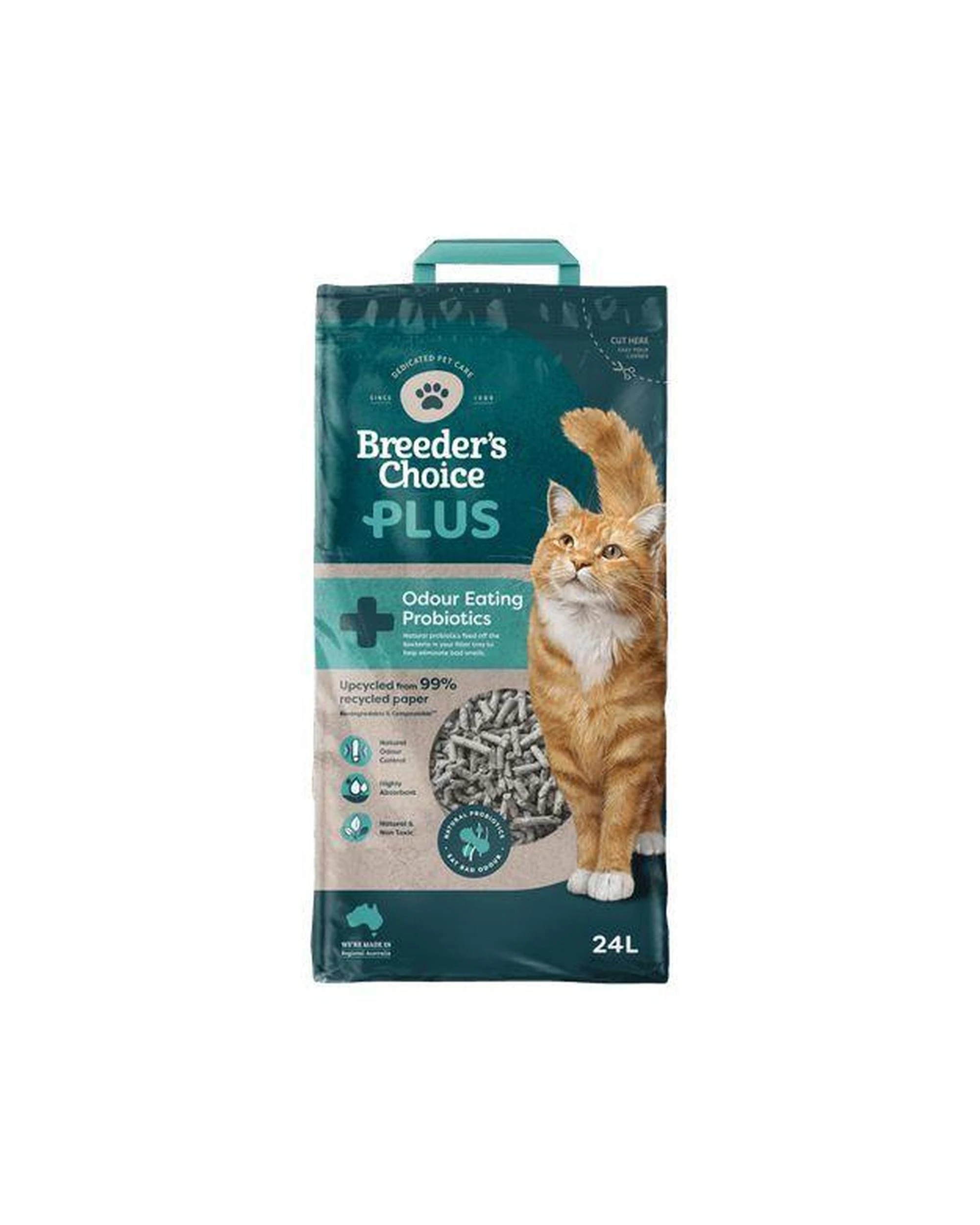 1 Breeders Choice Plus Odour Eating Probiotic Pet Cat Litter 24L, 1 of 1