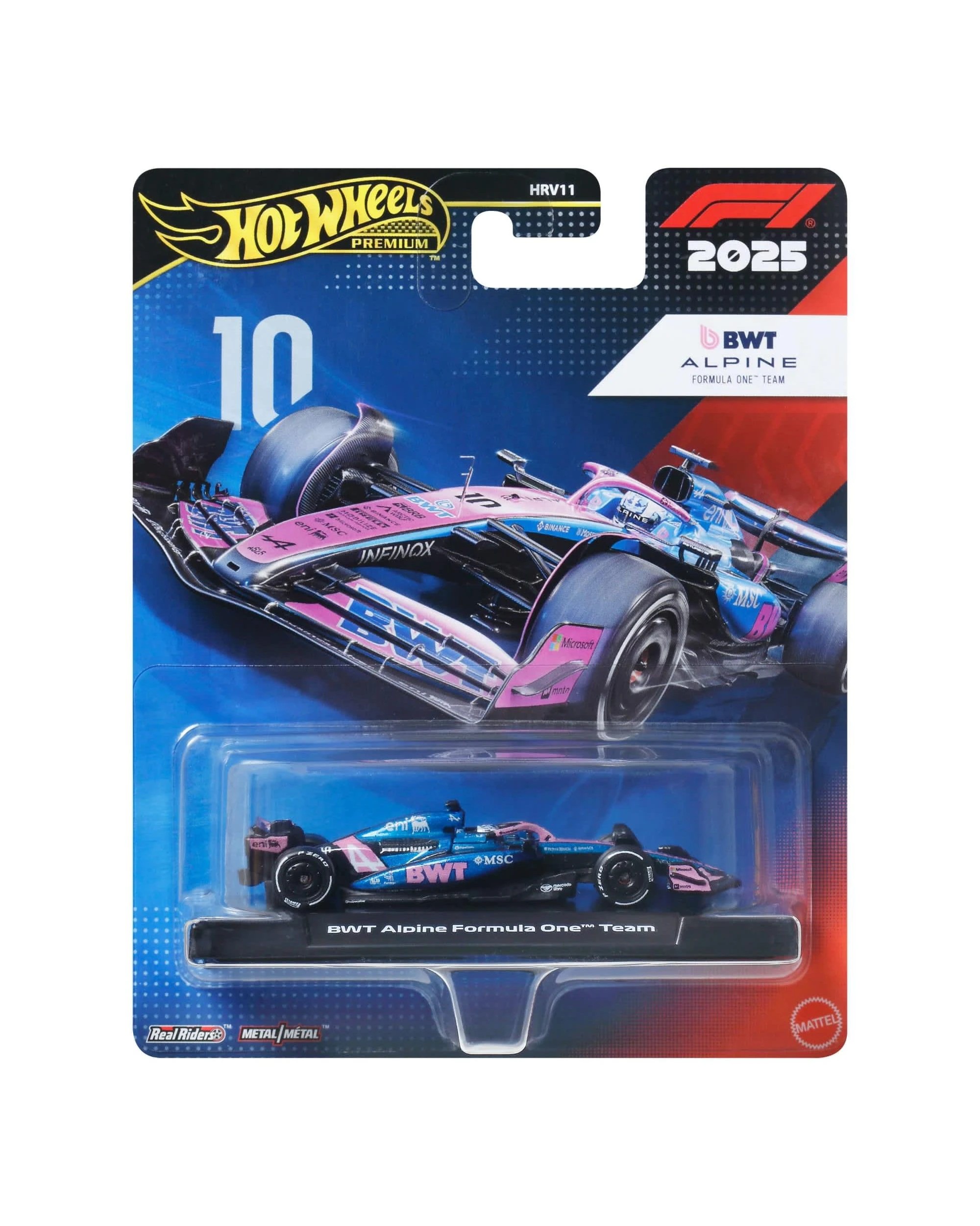 1 Hot Wheels Premium Formula 1 2025 BWT Alpine Racing Team #10 Pierre Gasly Diecast Vehicle, 1 of 6