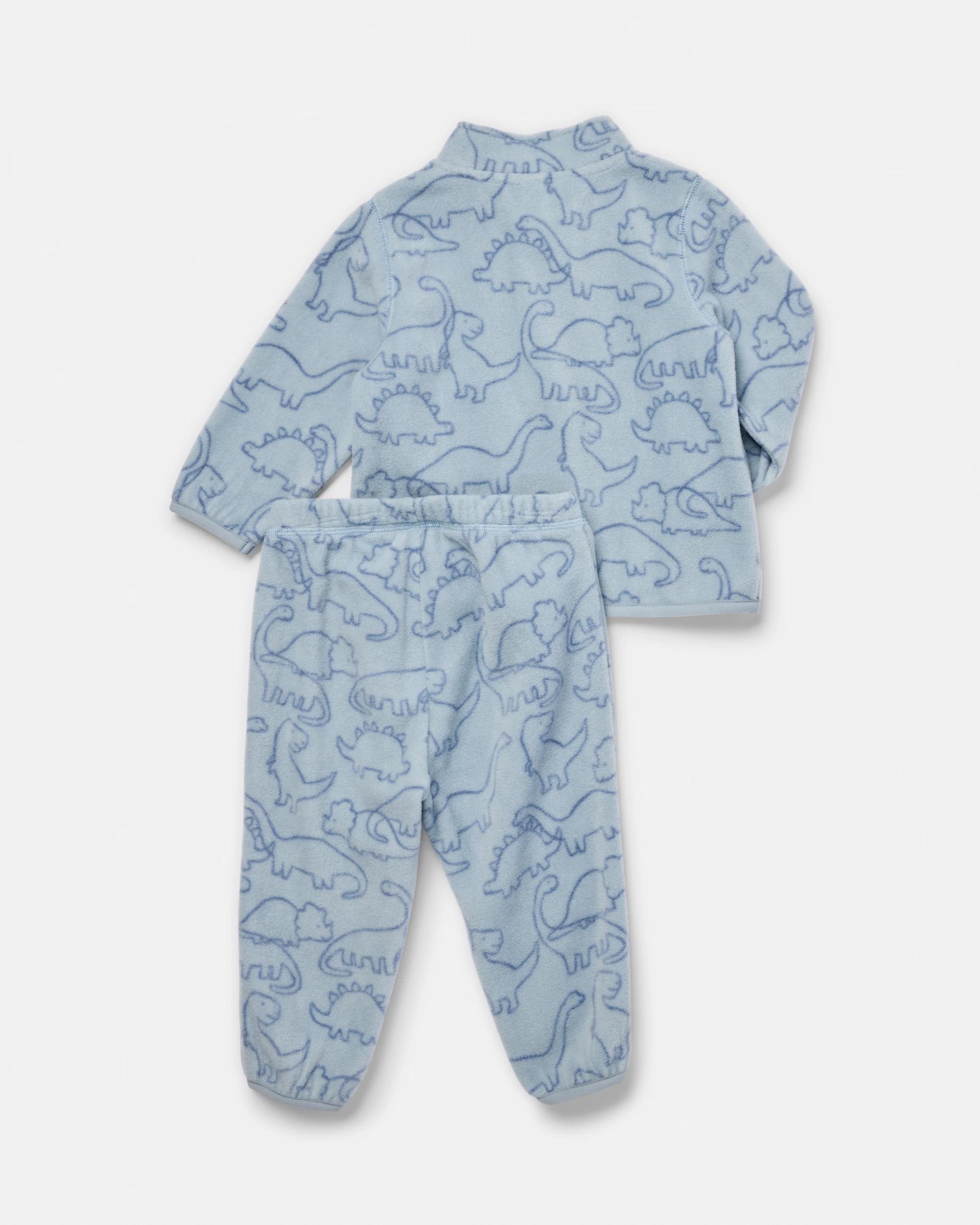 2 Polar Fleece Set Blu Dino, 2 of 6