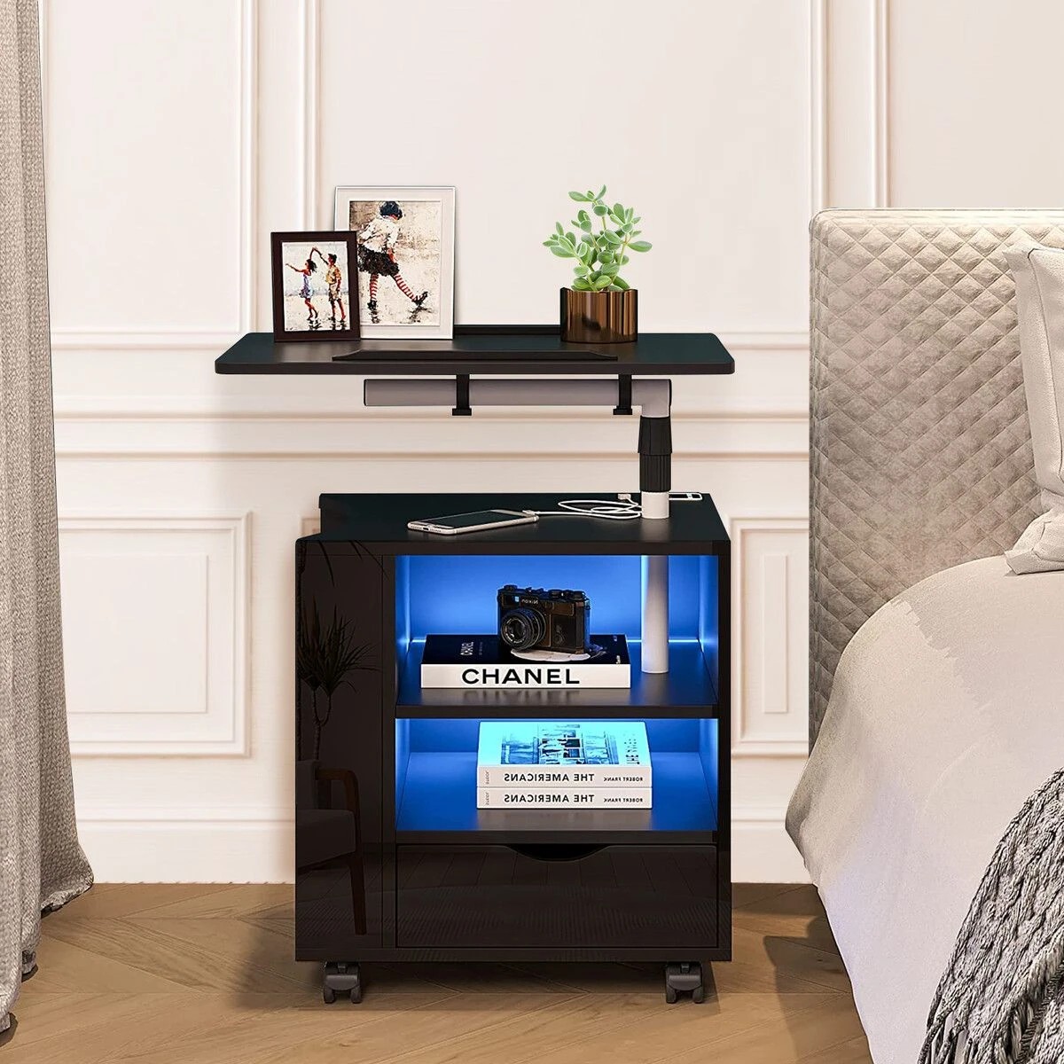 2 Ausway Bedside Table Bedroom Furniture Nightstand Modern Storage, 2 of 4