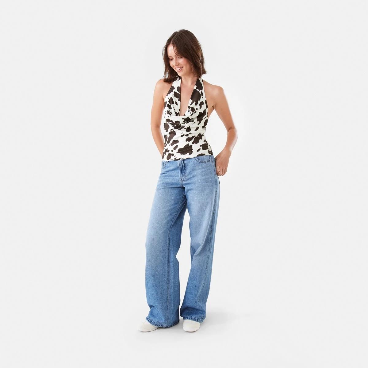 2 Sleeveless Cowl Neck Halter Top Cowhide, 2 of 8