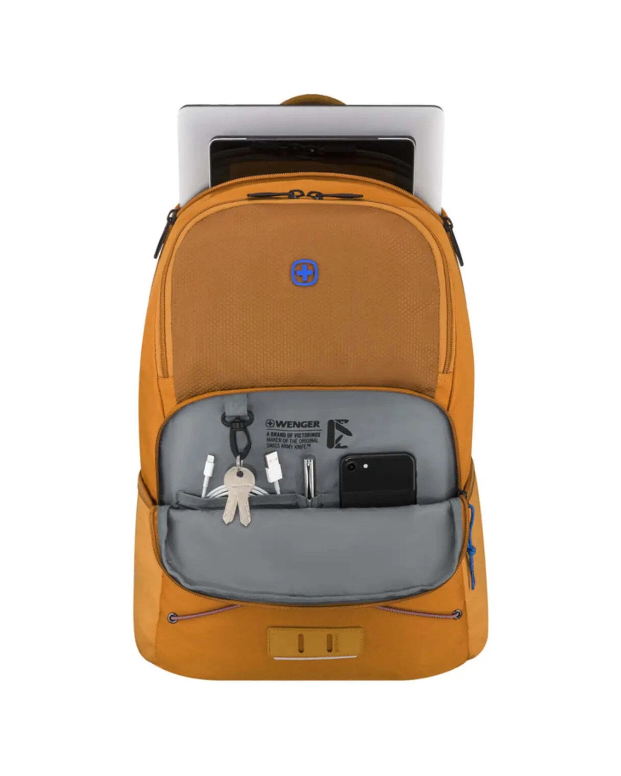2 Wenger NEXT Trayl 15.6in Laptop Backpack Padded Compartments Organiser 22L Ginger - Orange, 2 of 5