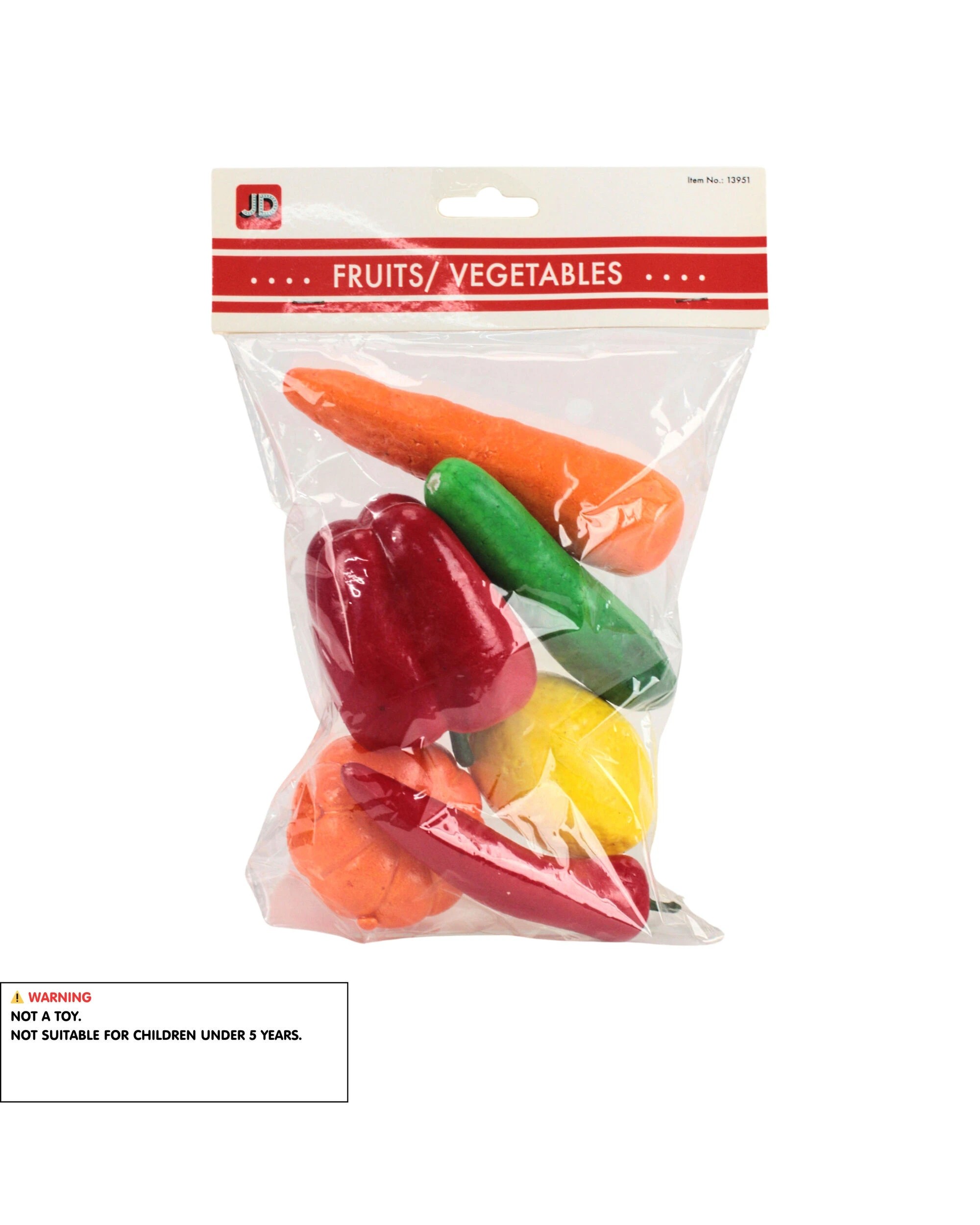 3 JDParty Artificial Fruit and Vegetables Pack of 6 - Multi, 3 of 3
