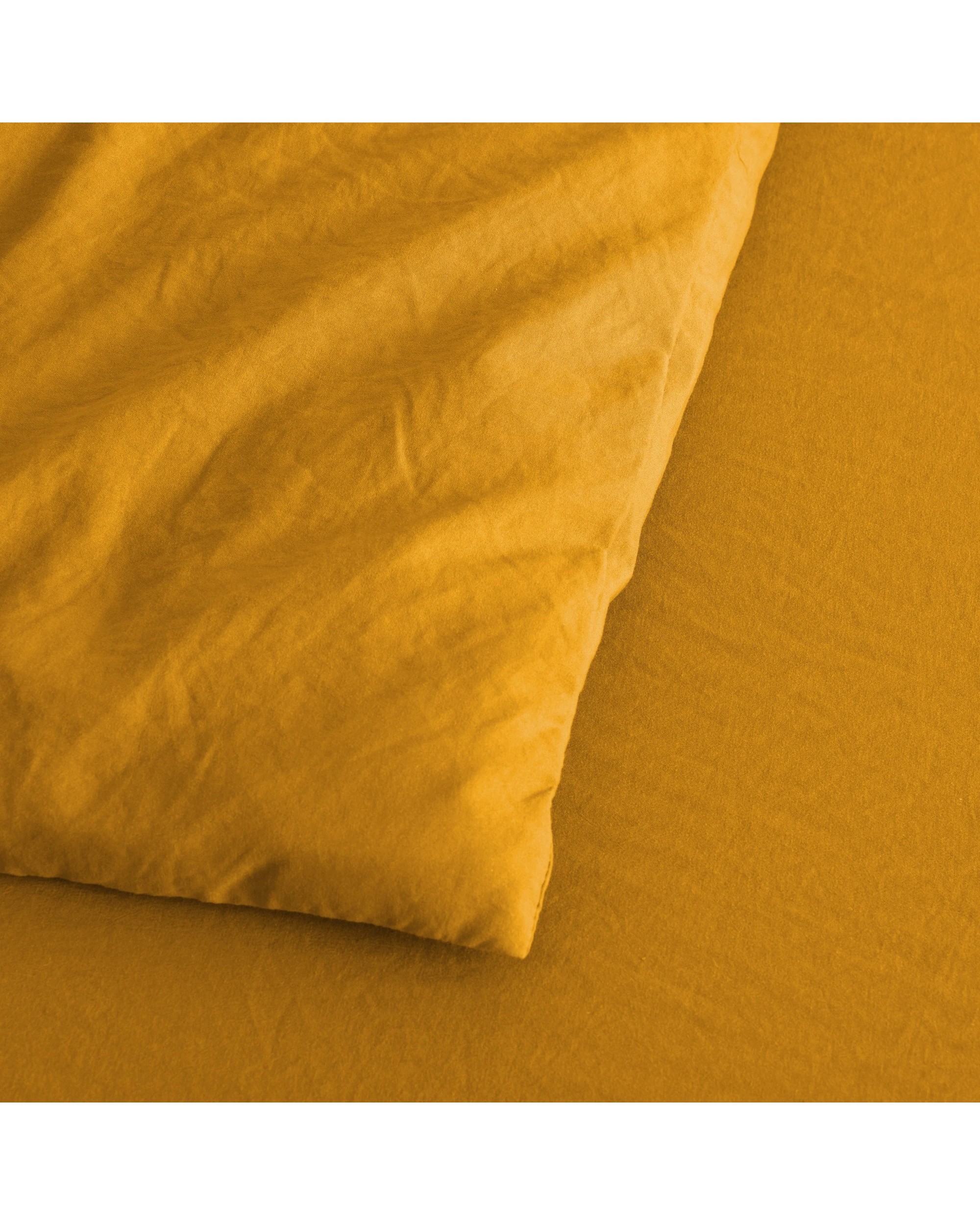 8 Dreamaker Superfine Washed Microfibre Quilt Cover Set - King Single Bed - Mustard, 8 of 9