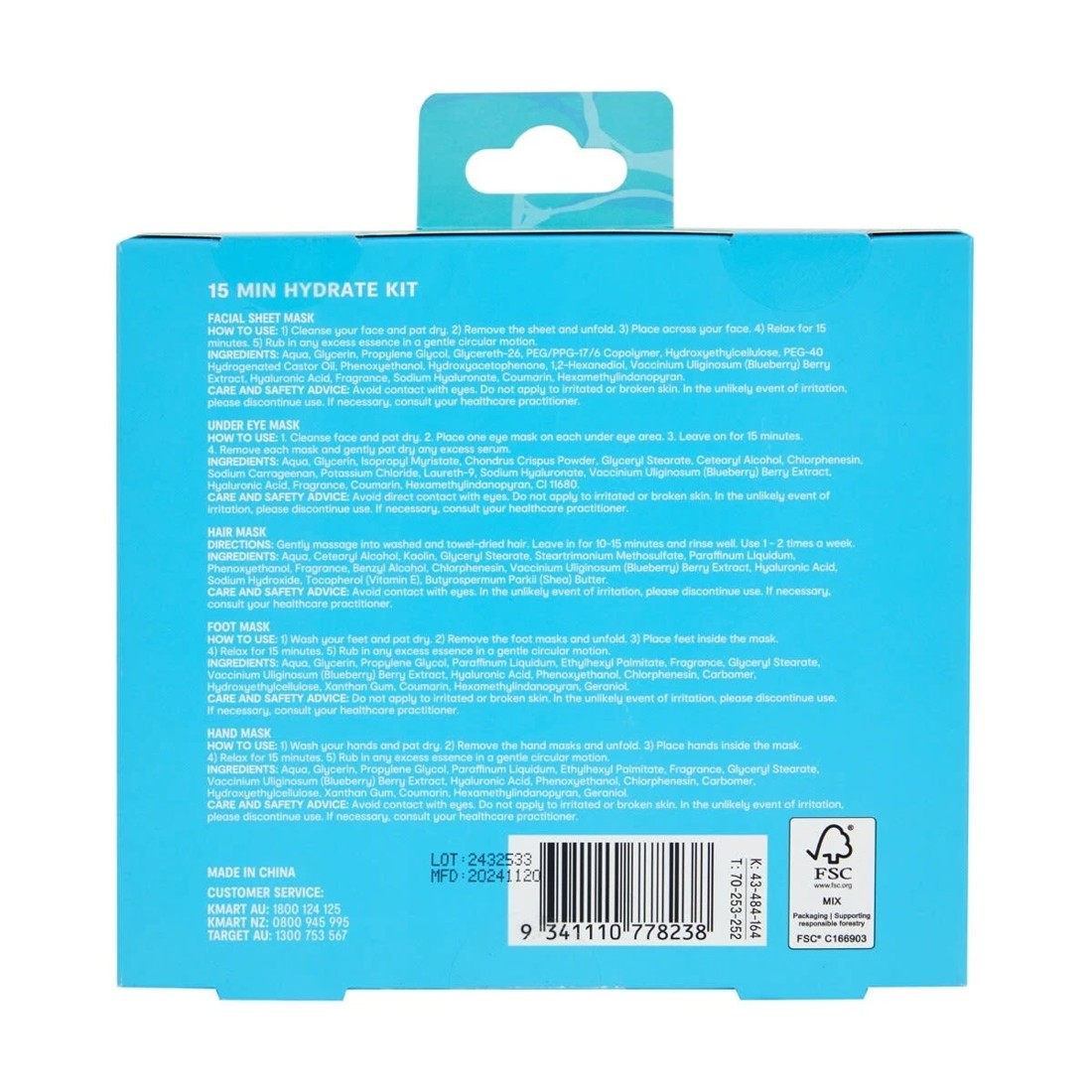 4 OXX Skincare 5 Pack 15 Min Hydrate Kit - Blueberry Extract and Hyaluronic Acid, 4 of 5