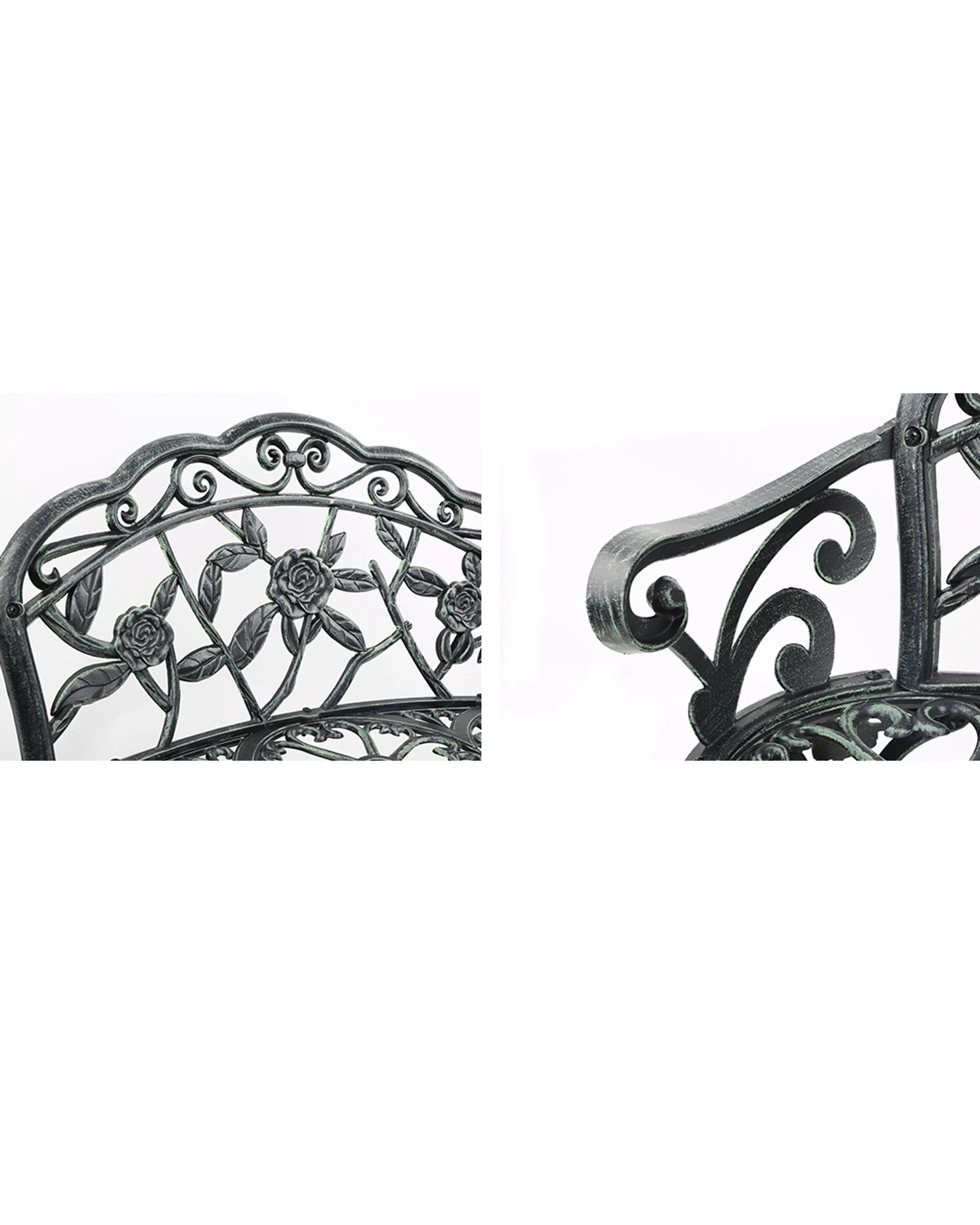 3 Gardeon Outdoor Garden Bench Seat 100cm Cast Aluminium Patio Chair
 - Green, 3 of 3