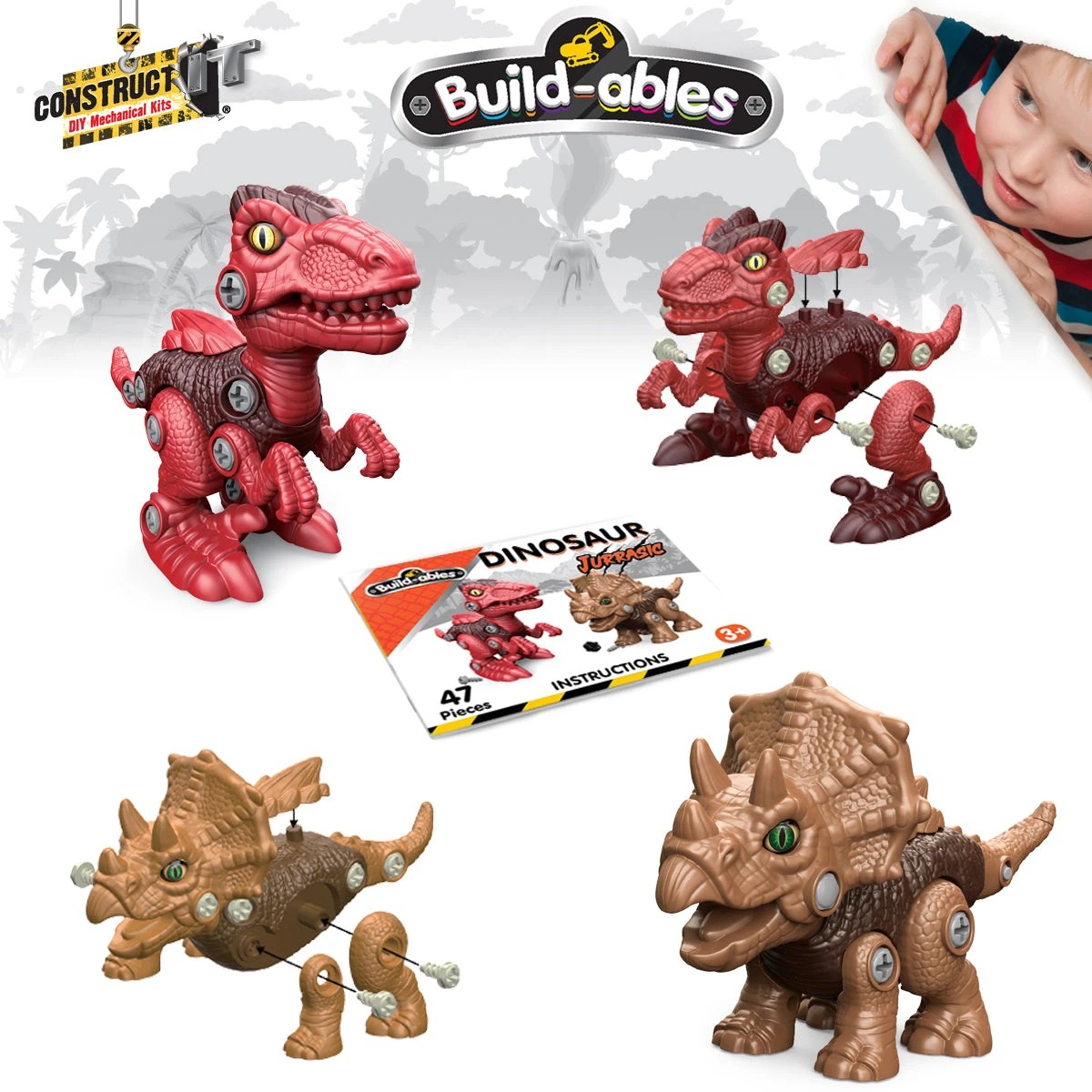 5 Construct-it Build-ables Dinosaurs 2 In 1 Jurassic, 5 of 6