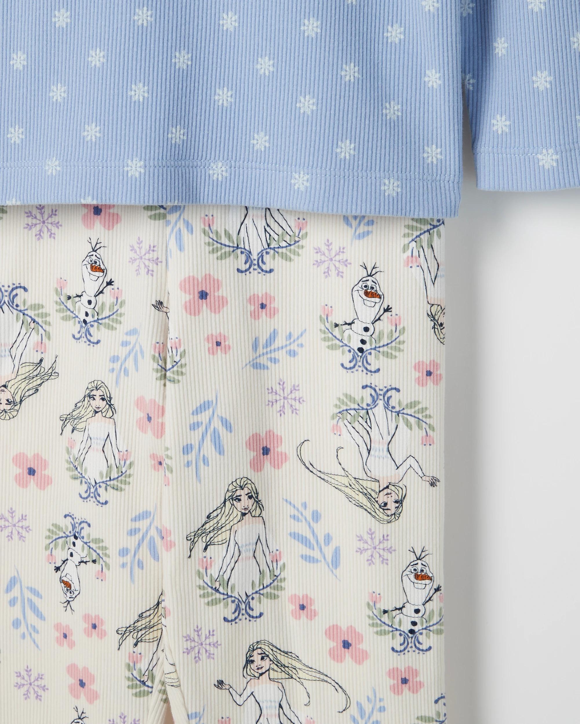 3 Disney Frozen Australian Cotton Blend Younger Girls Knit Pyjama Set FROZEN, 3 of 3