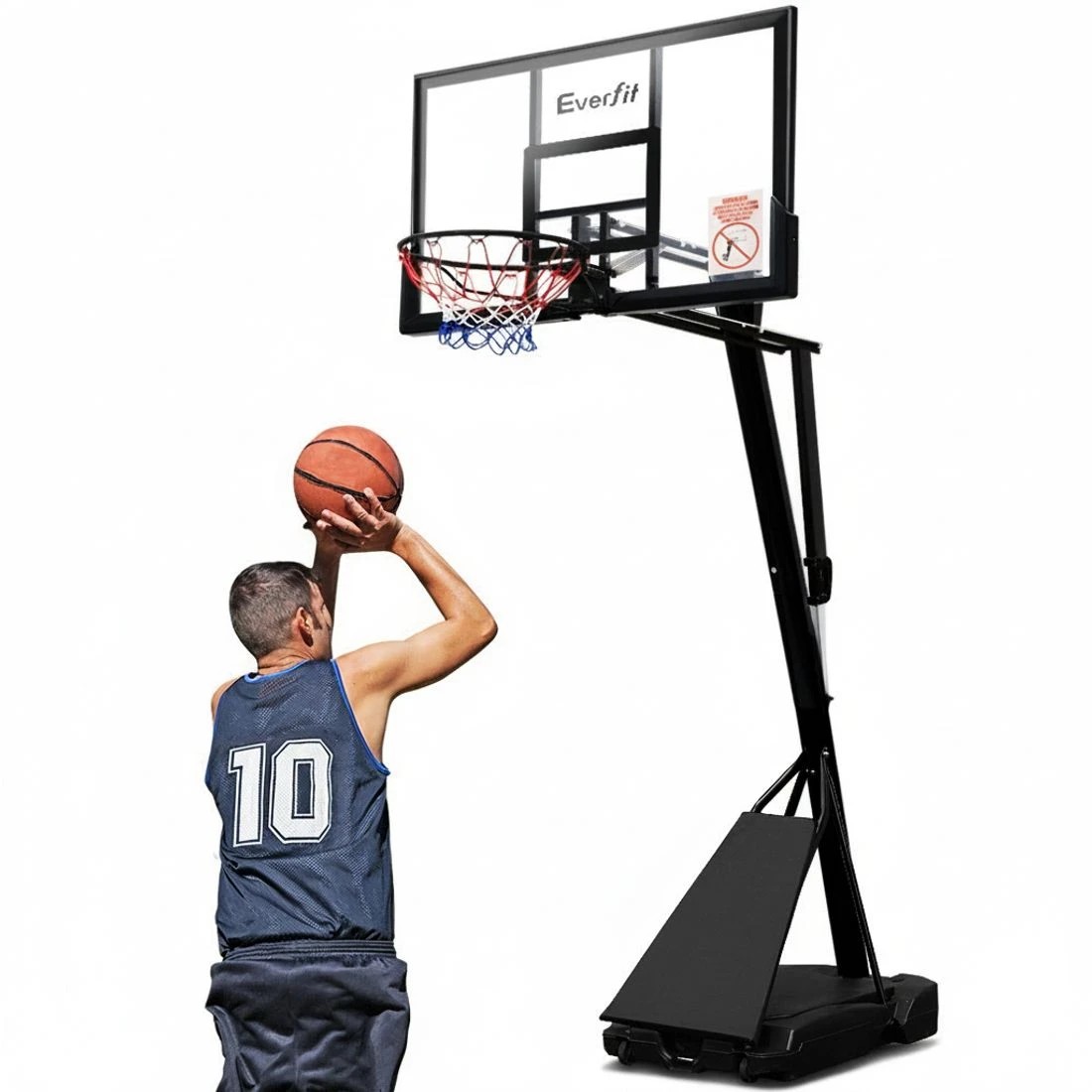 7 Everfit 3.05M Basketball Hoop Stand System Adjustable Height Portable  Pro - Black, 7 of 7
