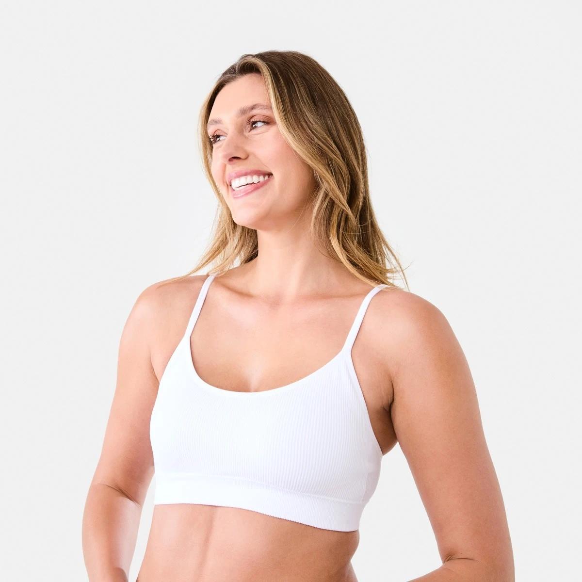 2 Seamfree Rib Crop Bra WHITE, 2 of 8