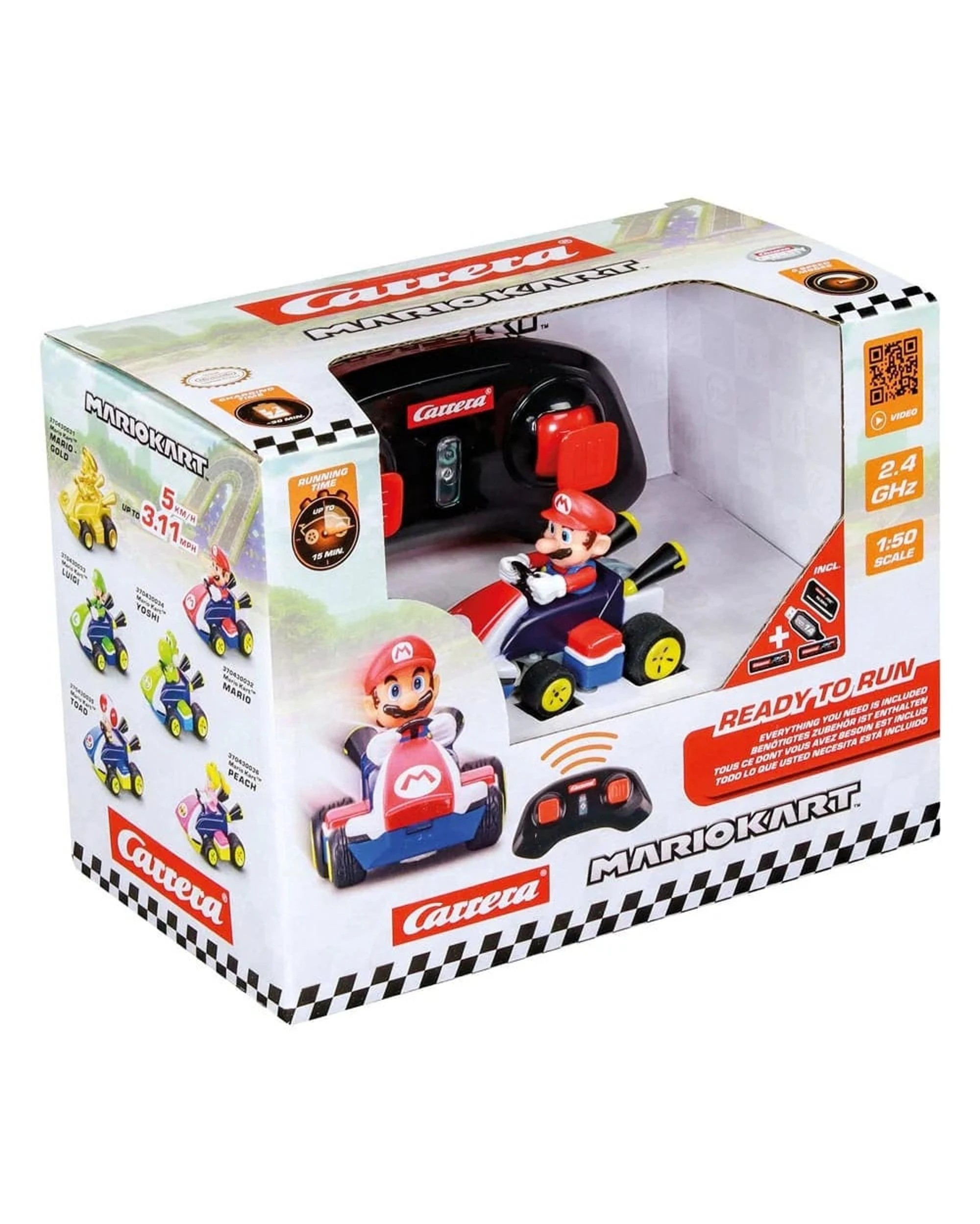 3 Carrera RC Mario Kart Mini RC Mario 1:50 Scale 2.4GHz Car, 3 of 10