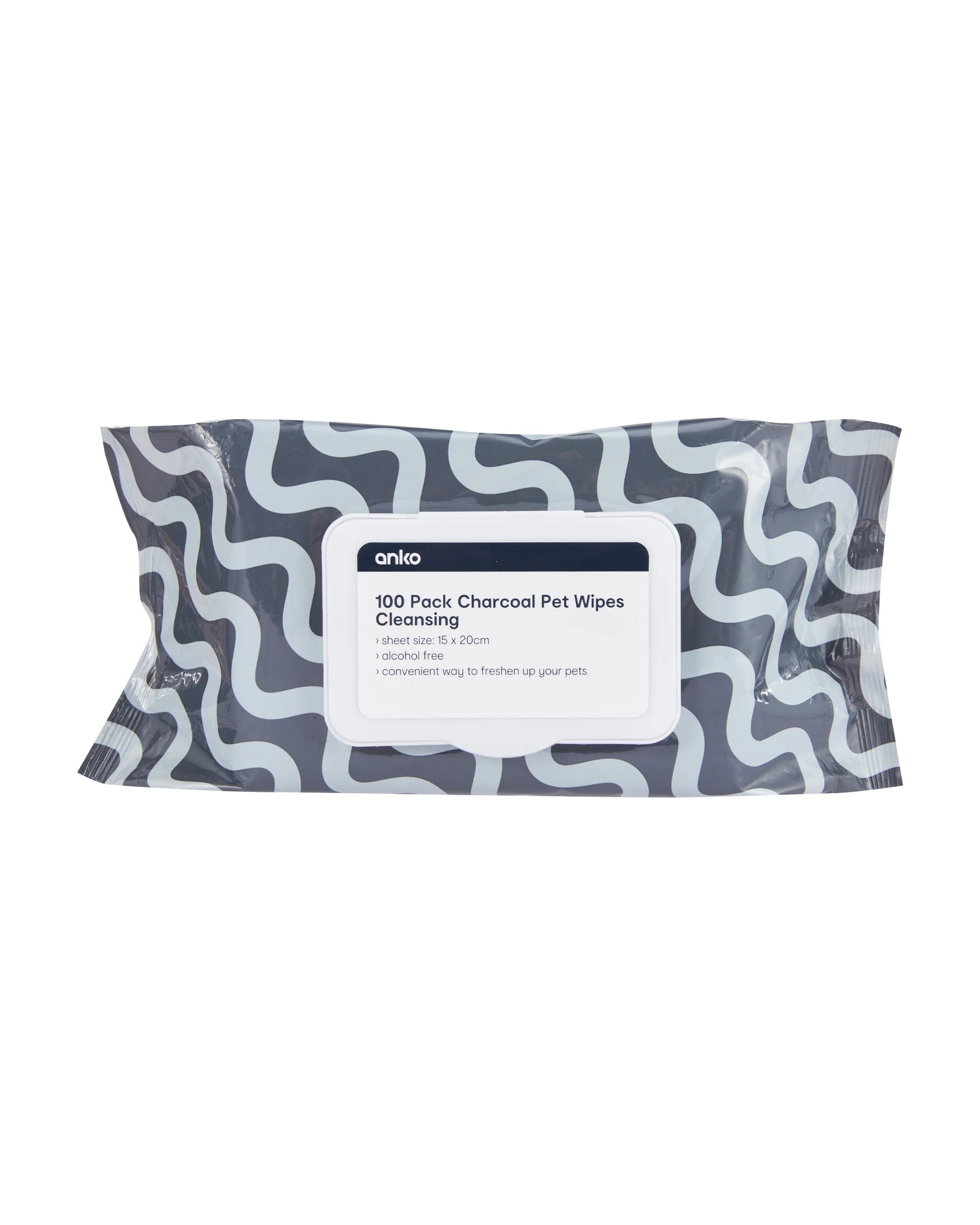 1 100 Pack Charcoal Cleansing Pet Wipes, 1 of 3