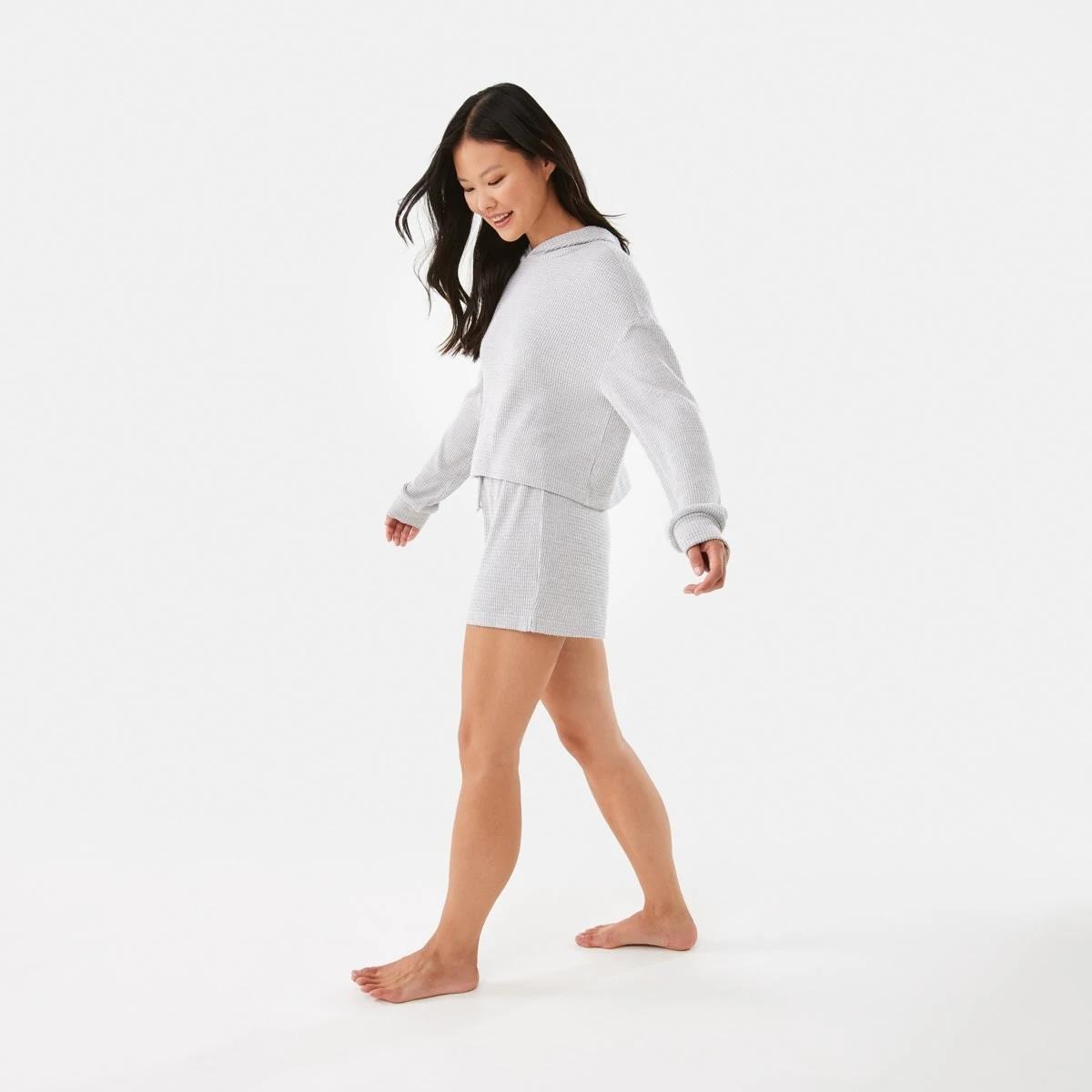 5 Waffle Top and Shorts Pyjama Set Slvr Marle, 5 of 10