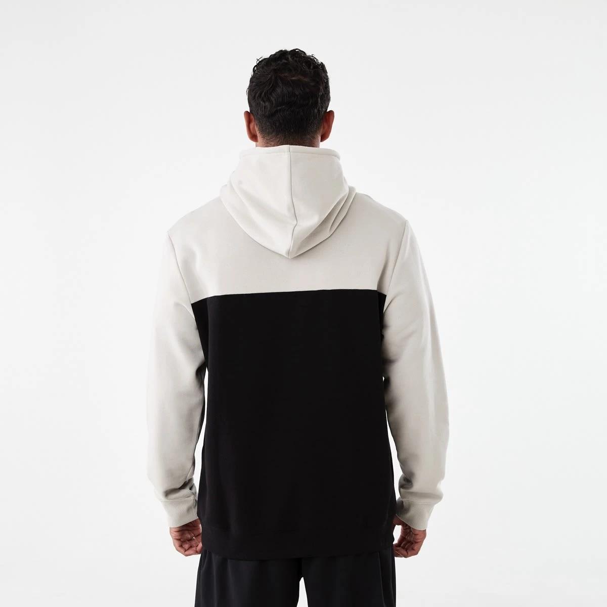3 Active Mens Colour Block Fleece Hoodie Sil Beige, 3 of 6