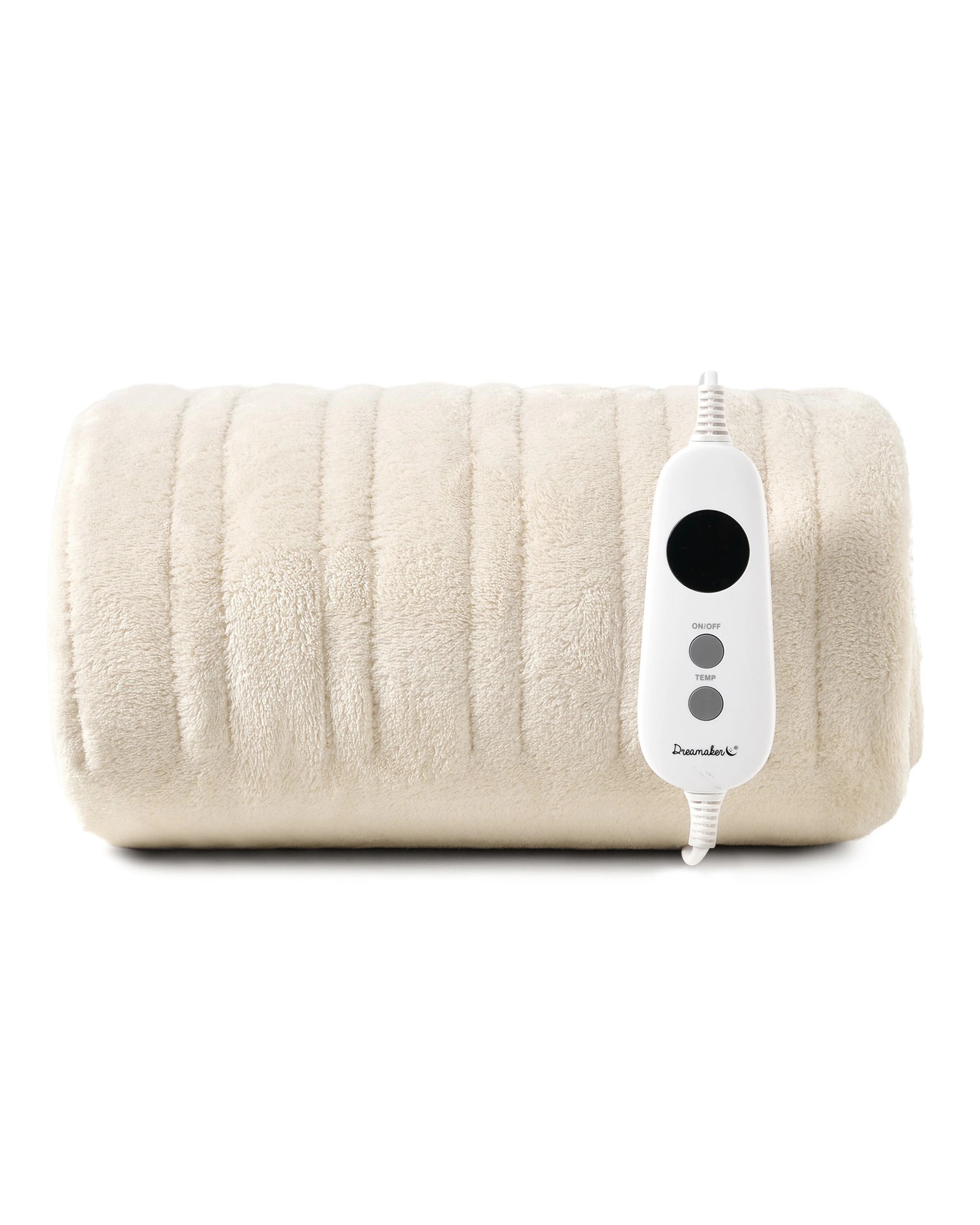 2 Dreamaker Kingston Coral Fleece Electric Heated Throw Blanket 130x160cm - Cream, 2 of 6