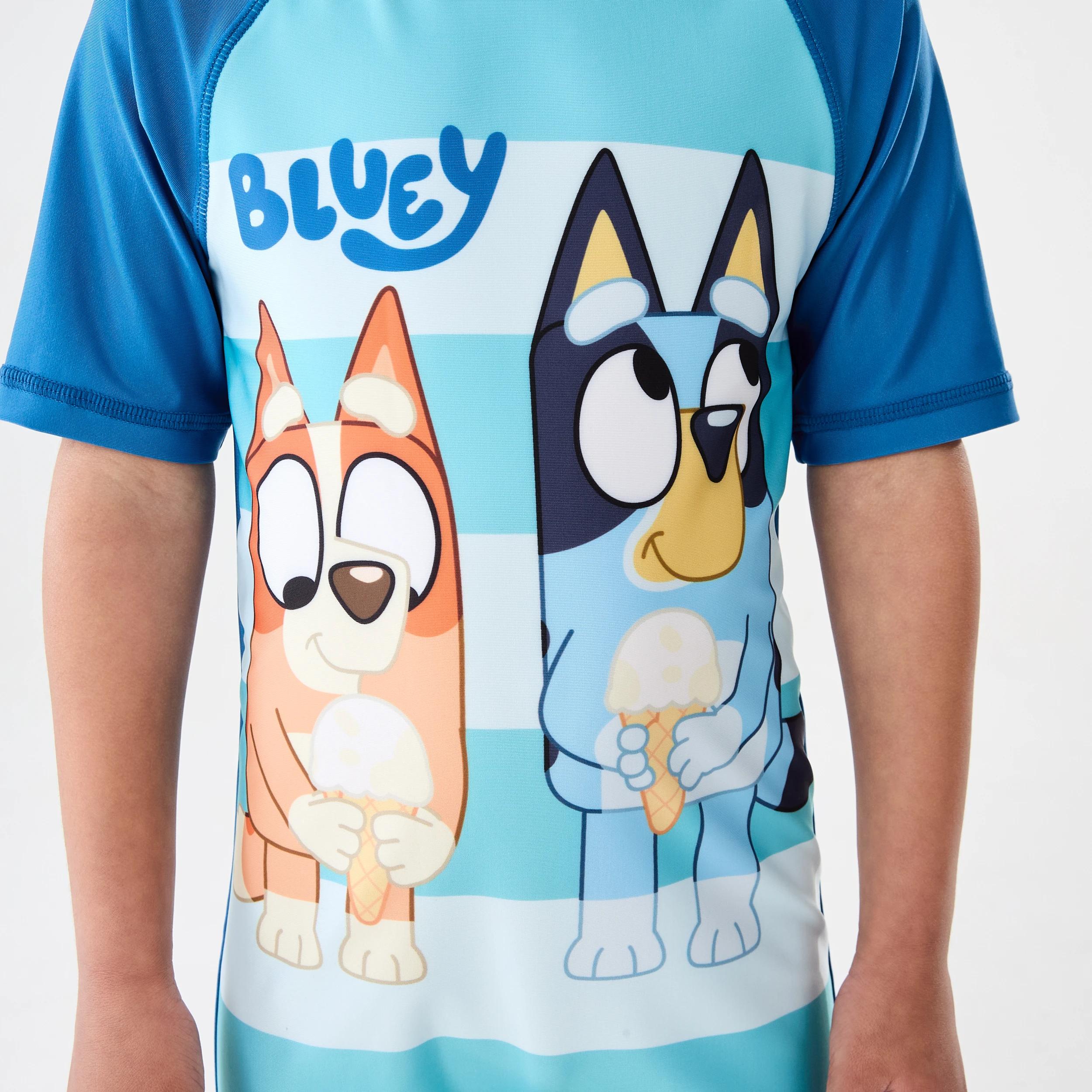 5 Bluey License Short Sleeve Swimsuit BINGO AND BLUEY STRIPES, 5 of 8