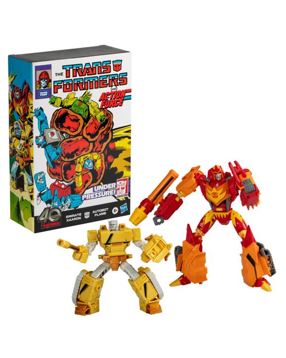 Transformers Generations Comic Edition Autobot Flame and Emirate Xaaron Action Figure