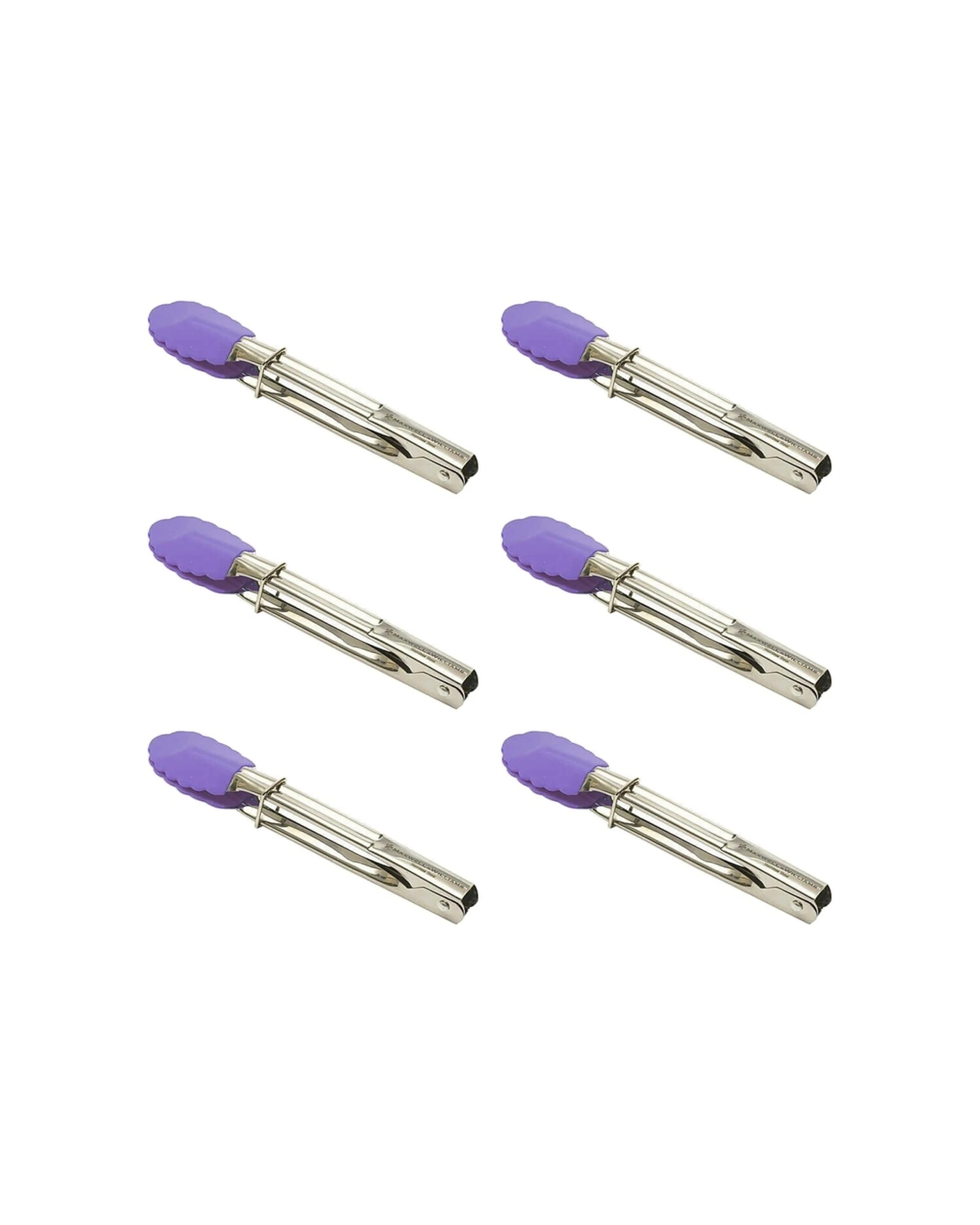 1 Maxwell & Williams 6x Grabbers Mini Serving Tongs 18cm - Purple, 1 of 1