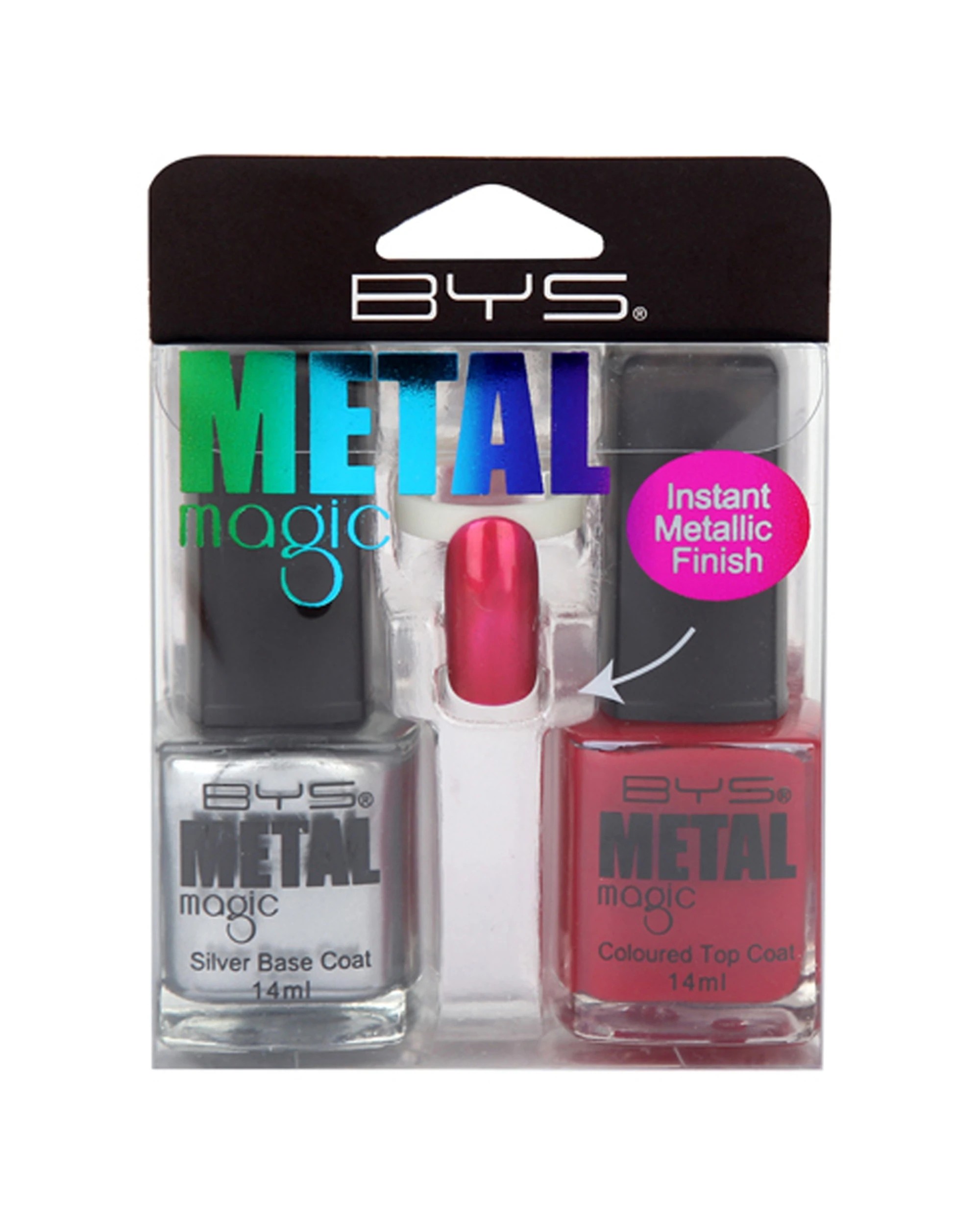 1 BYS 2pc Metal Magic Princess Ruby Nail Polish Set - Multi, 1 of 1