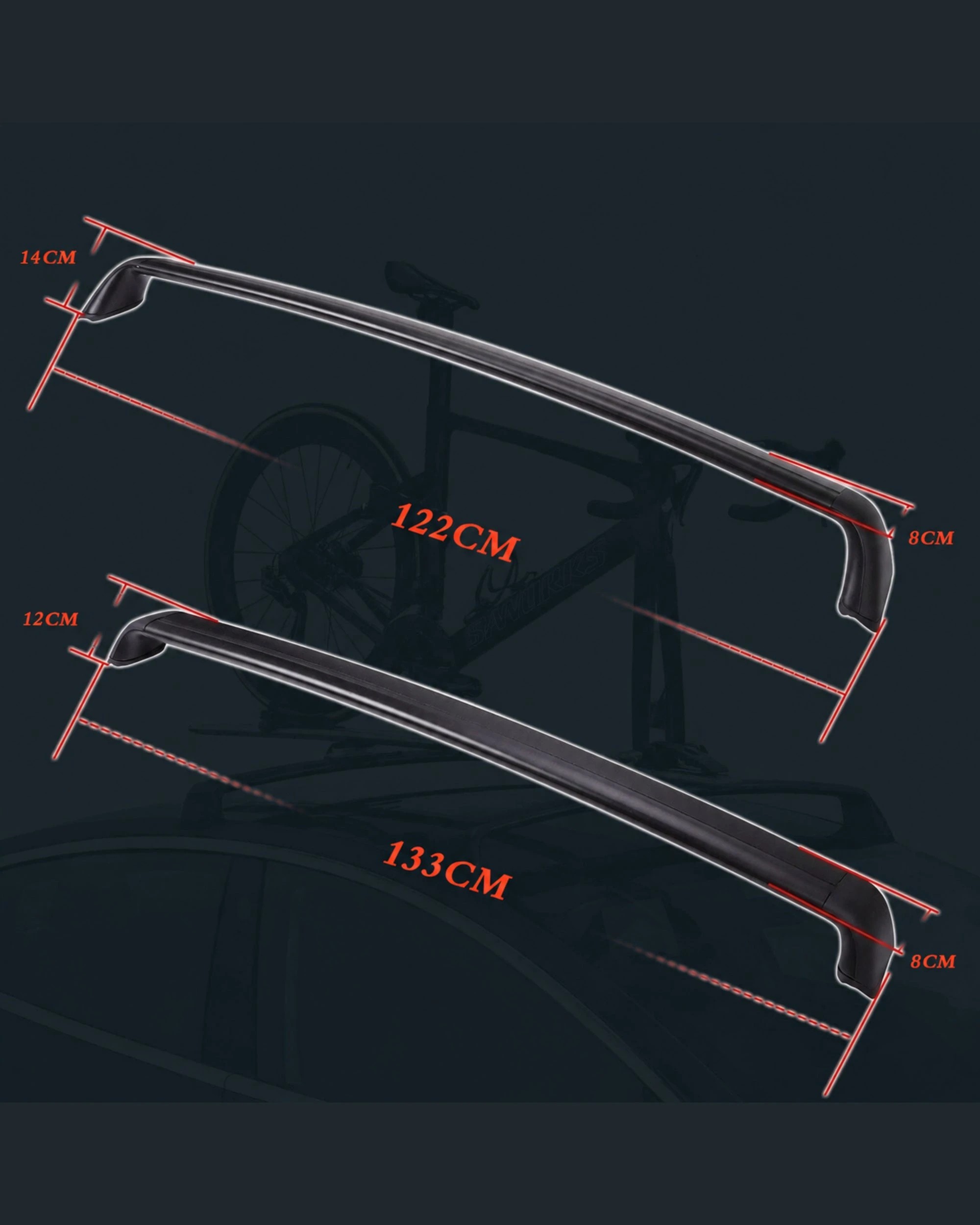 4 Elora Aluminium Cargo Roof Rack Heavy Duty Crossbars For Tesla Model 3, 4 of 10