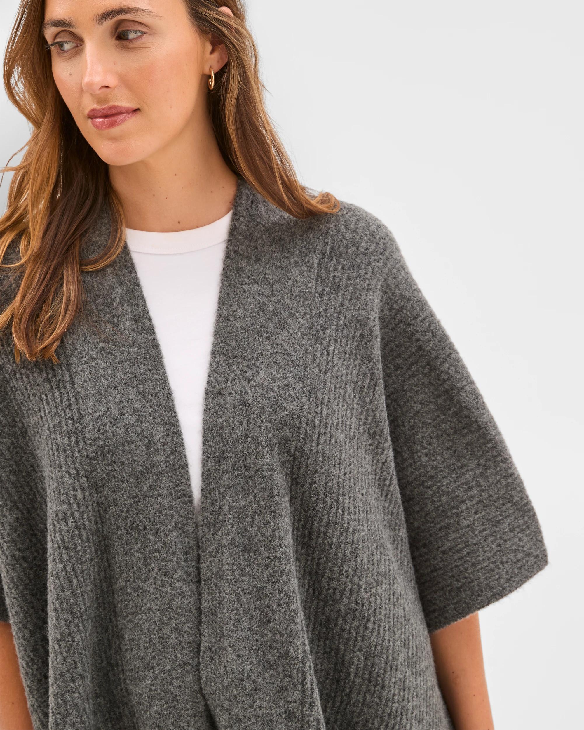 5 Target Woman Knitted Poncho CHARCOAL MARLE, 5 of 7