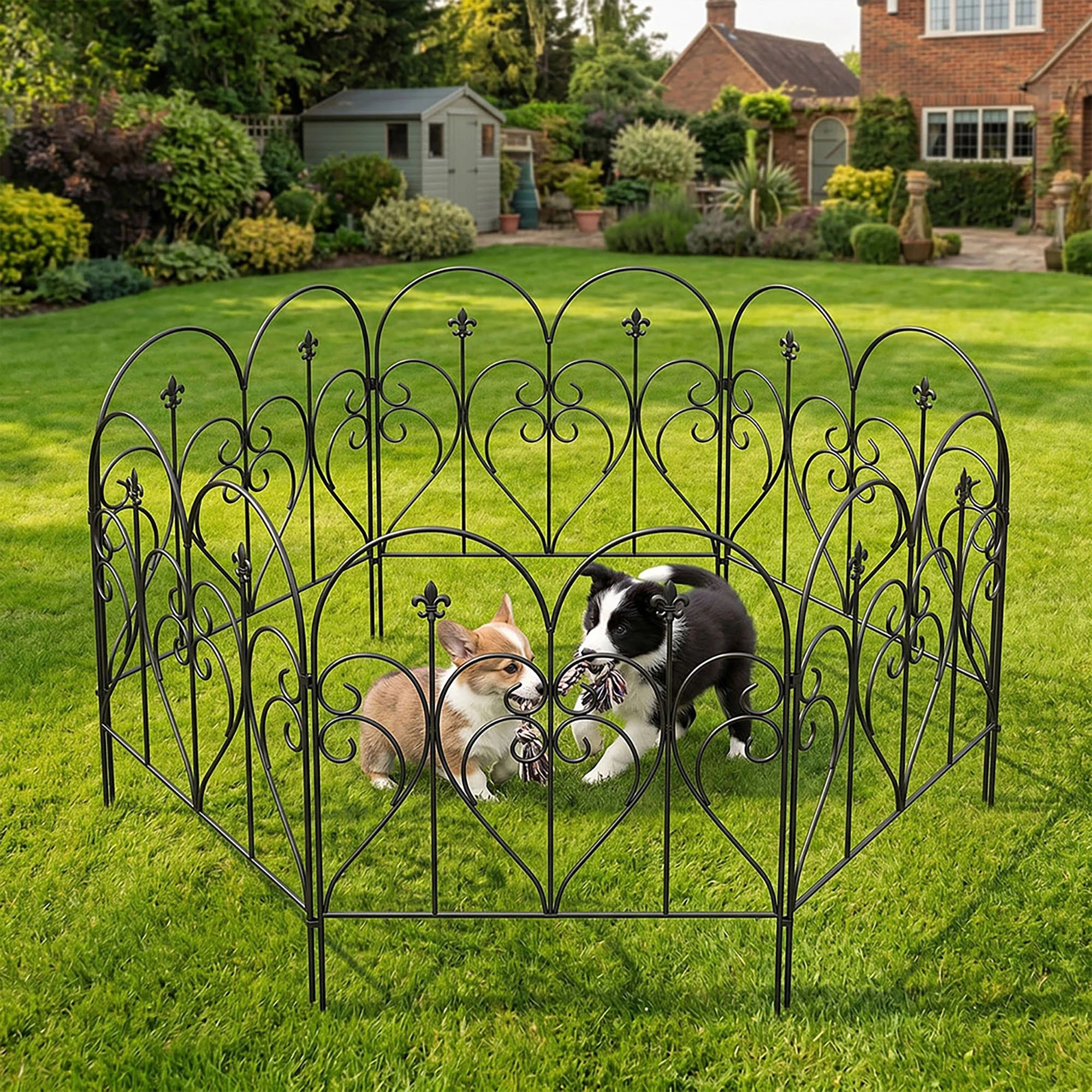 7 Mountview Decorative Garden Fence 5-Panel Animal Barrier Flower Edging Border, 7 of 7