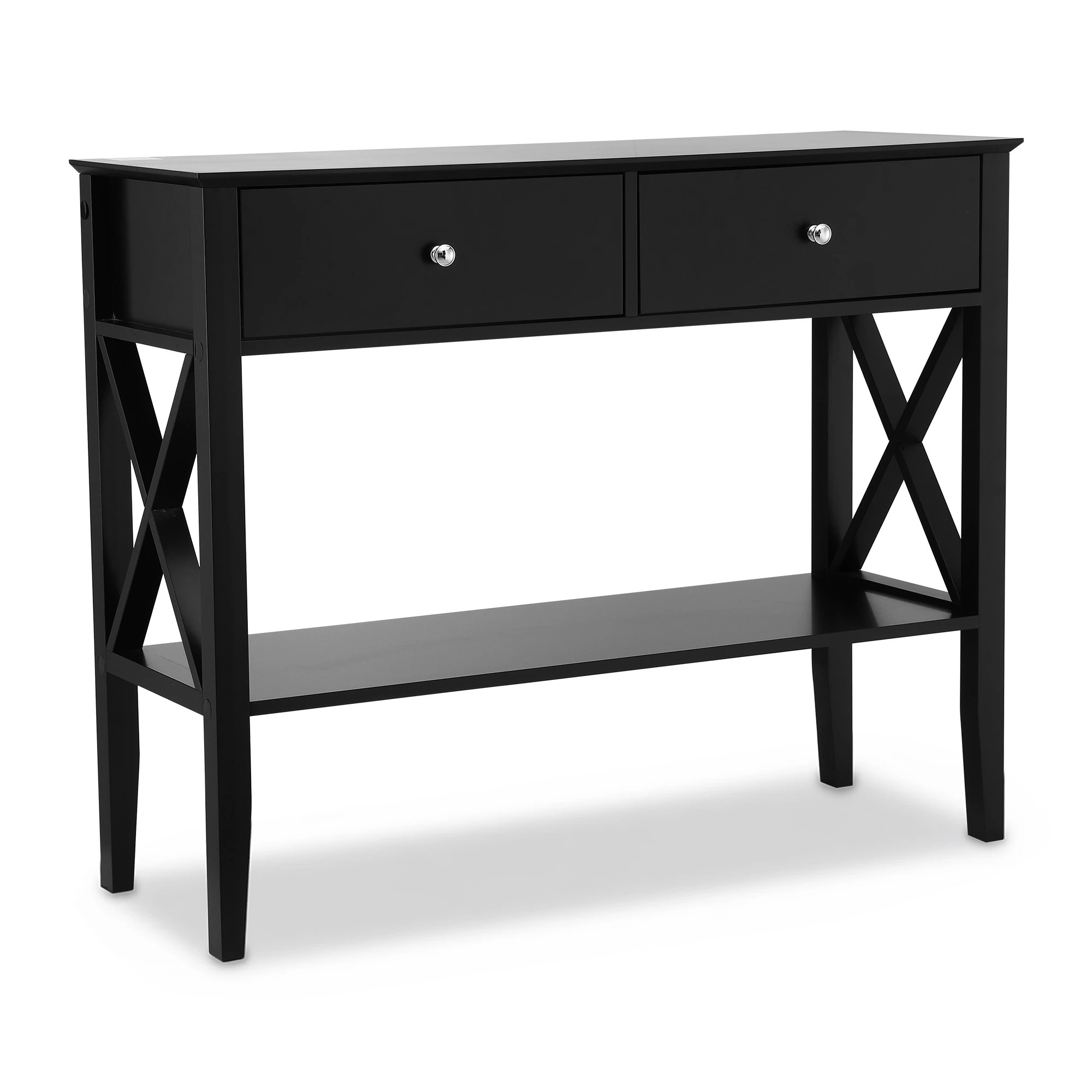 1 Artiss Console Table 2 Drawers 100CM - Black, 1 of 3