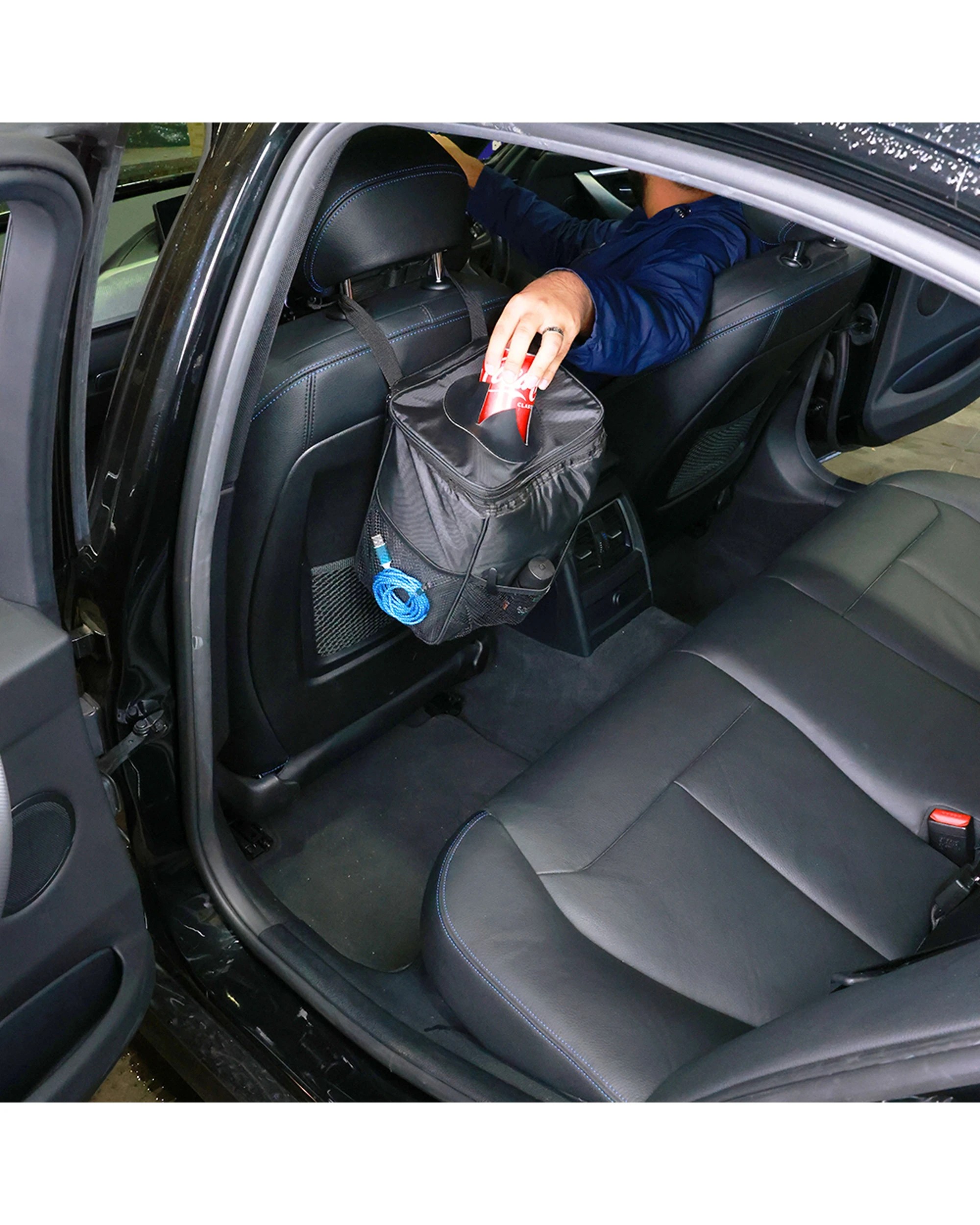 3 Hercules 2 In 1 7.5L Car Drink Beverage Food Insulated Cooling Bag Organiser & Trash Can - Grey, 3 of 6
