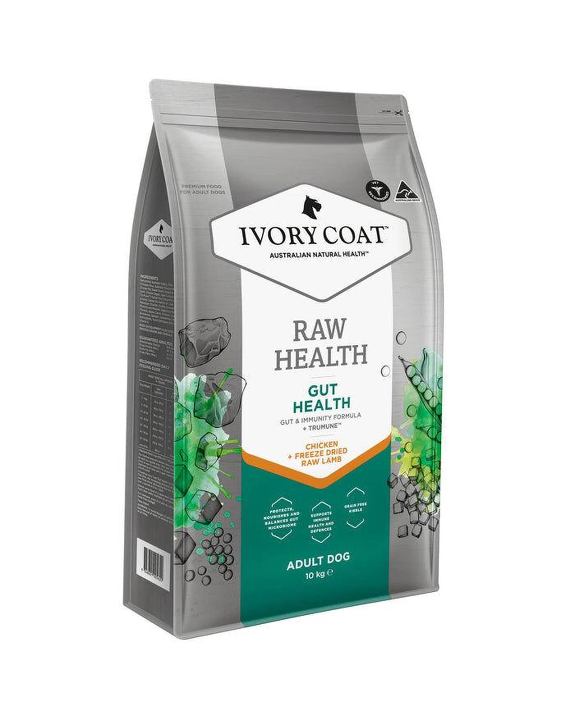 2 Ivory Coat Adult Raw Health Gut Health Dog Food Chicken + Raw Lamb 10kg, 2 of 10