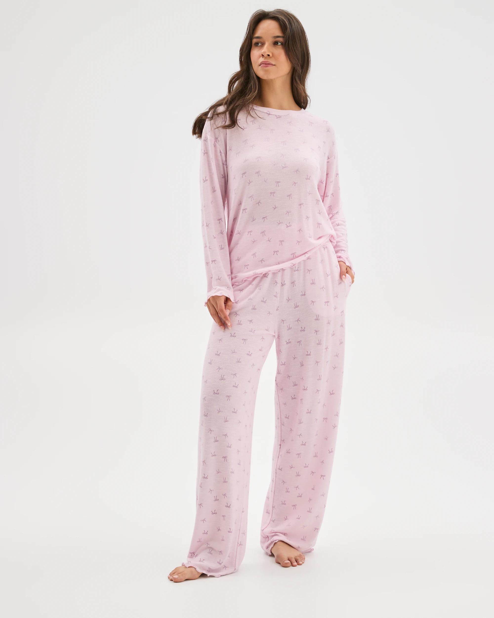 2 Target Woman Cosy Slub Knit Sleep Pants FLORAL & BOW, 2 of 6