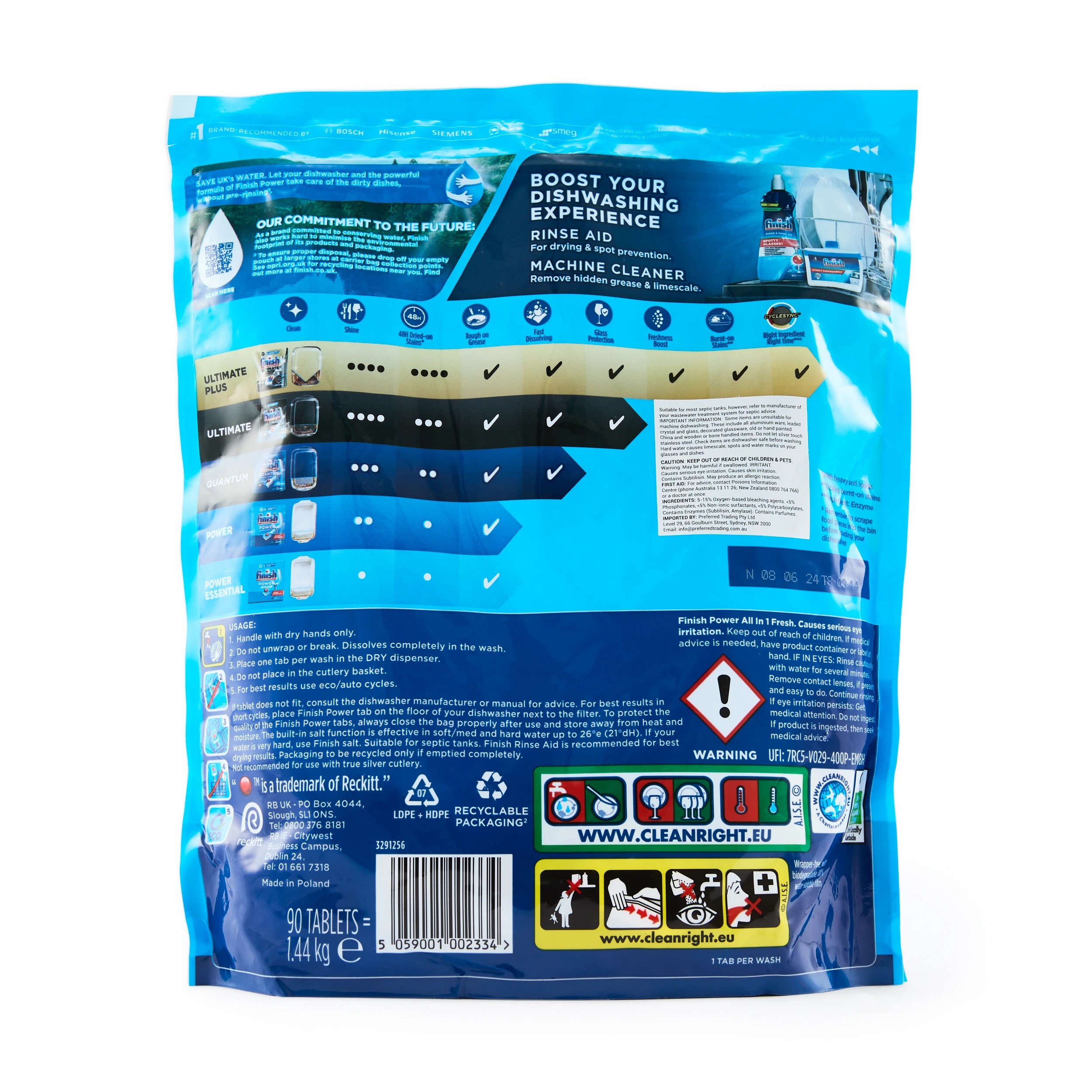 2 90 Pack Finish Powerball Power All-in-1 Dishwasher Tablets, 2 of 3