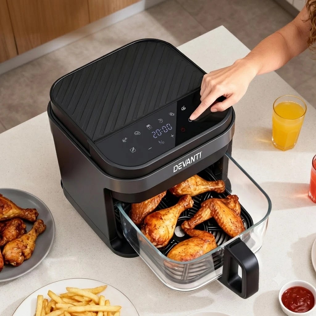 7 Devanti Air Fryer 5.5L Touch Control Electric Cooker 1200W - Multi, 7 of 7