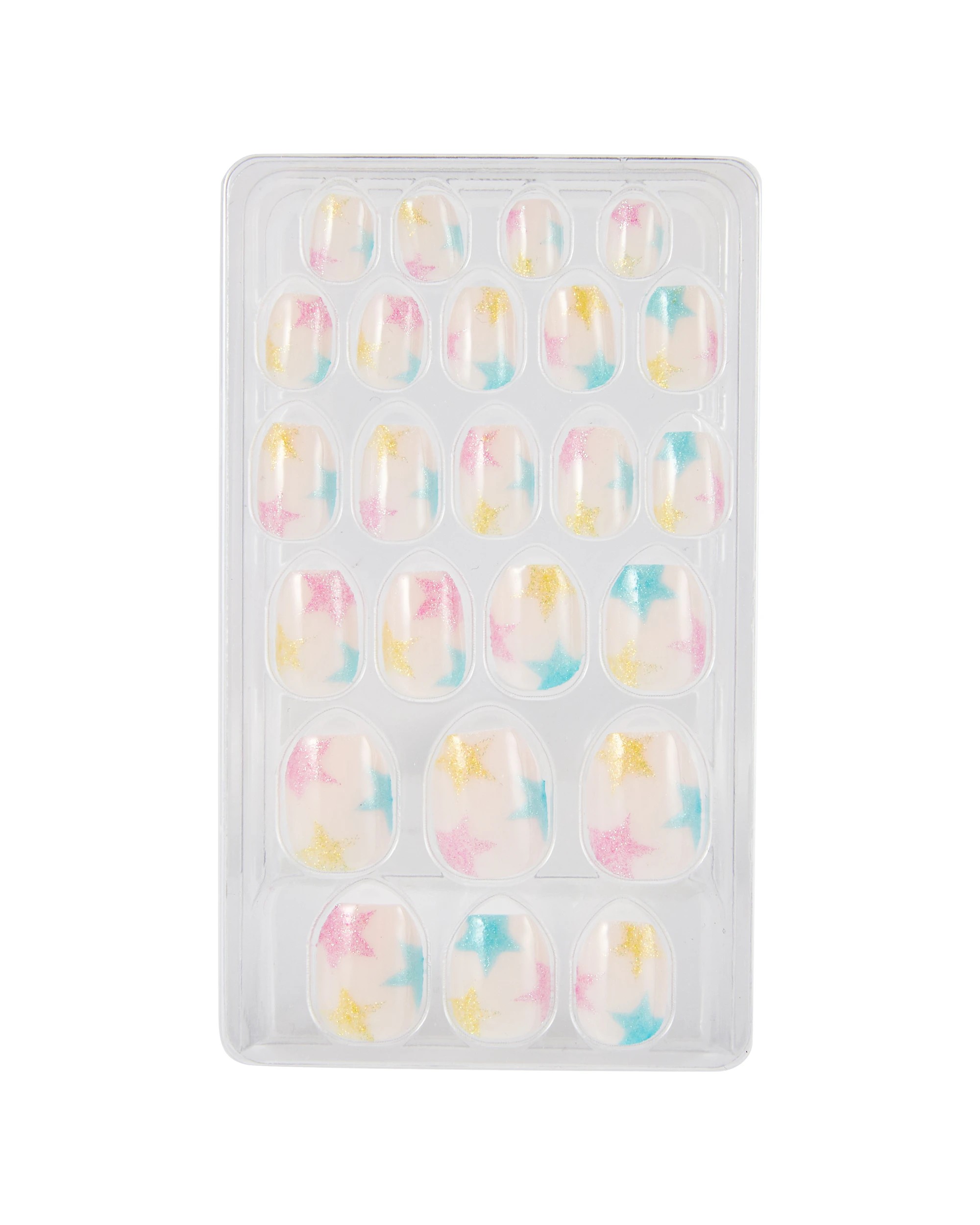 3 OXX Junior 24 Pack Kids Pre-Glued Stick-On Nails - Ballerina Glitter Stars, 3 of 4