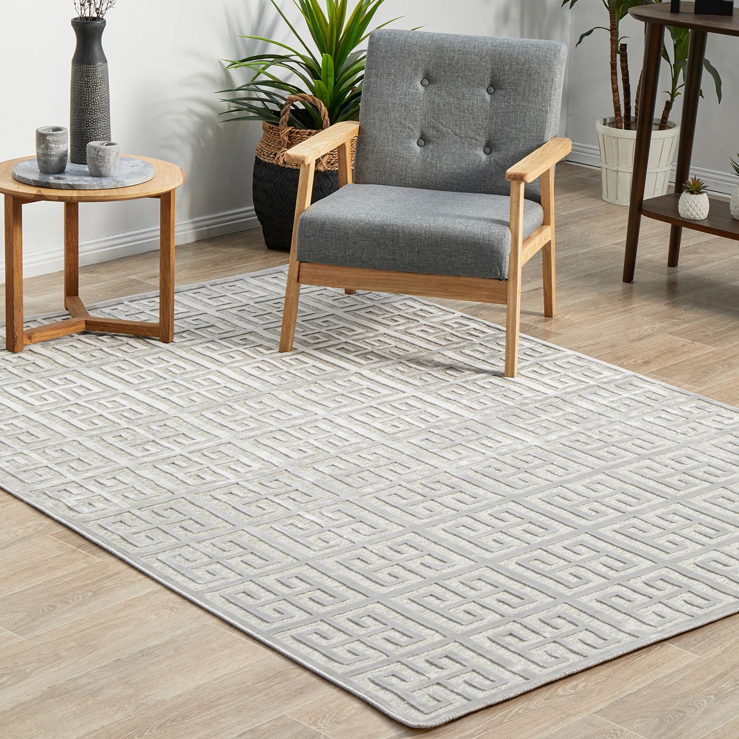 3 Common Ground Rugs Citadel Brenda 290x200cm - Large Floor Rug - Silver, 3 of 7