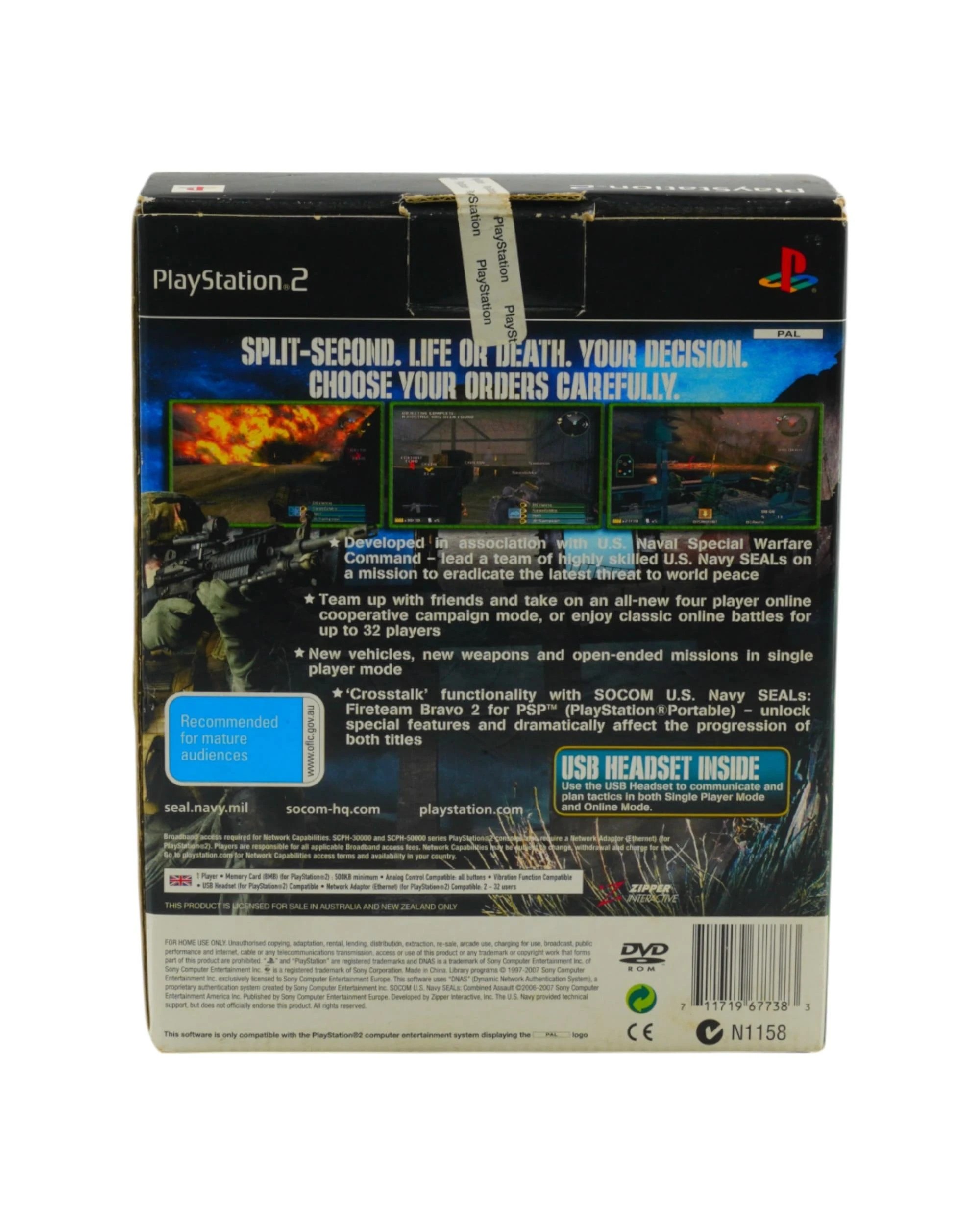 6 Socom US Navy Seals Combined Assault Big Box - PS2 - New, 6 of 8