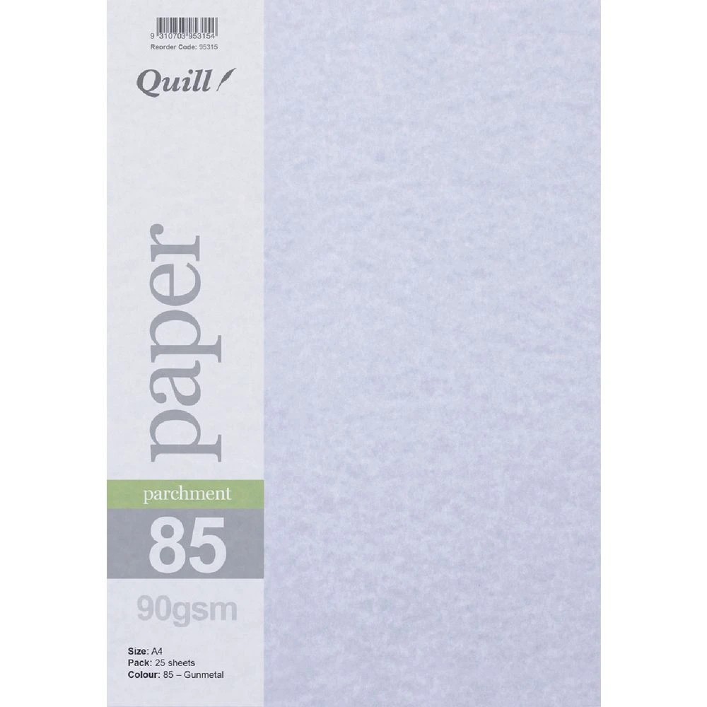 1 Quill Parchment 90gsm A4 Paper Gunmetal 25 Pack, 1 of 1