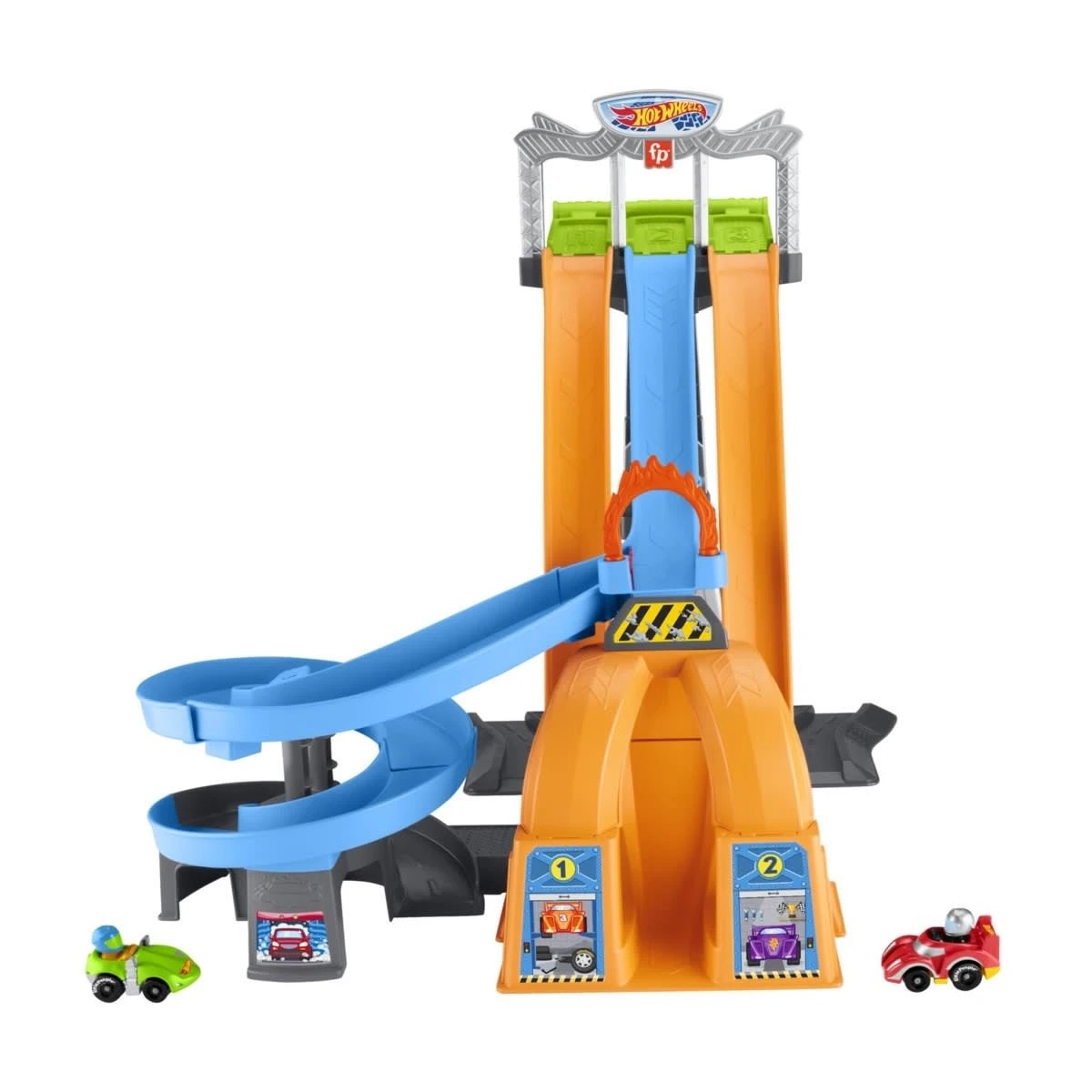 3 Fisher-Price Hot Wheels Little People Racing Loops Tower Toddler Vehicle Playset, 3 of 7