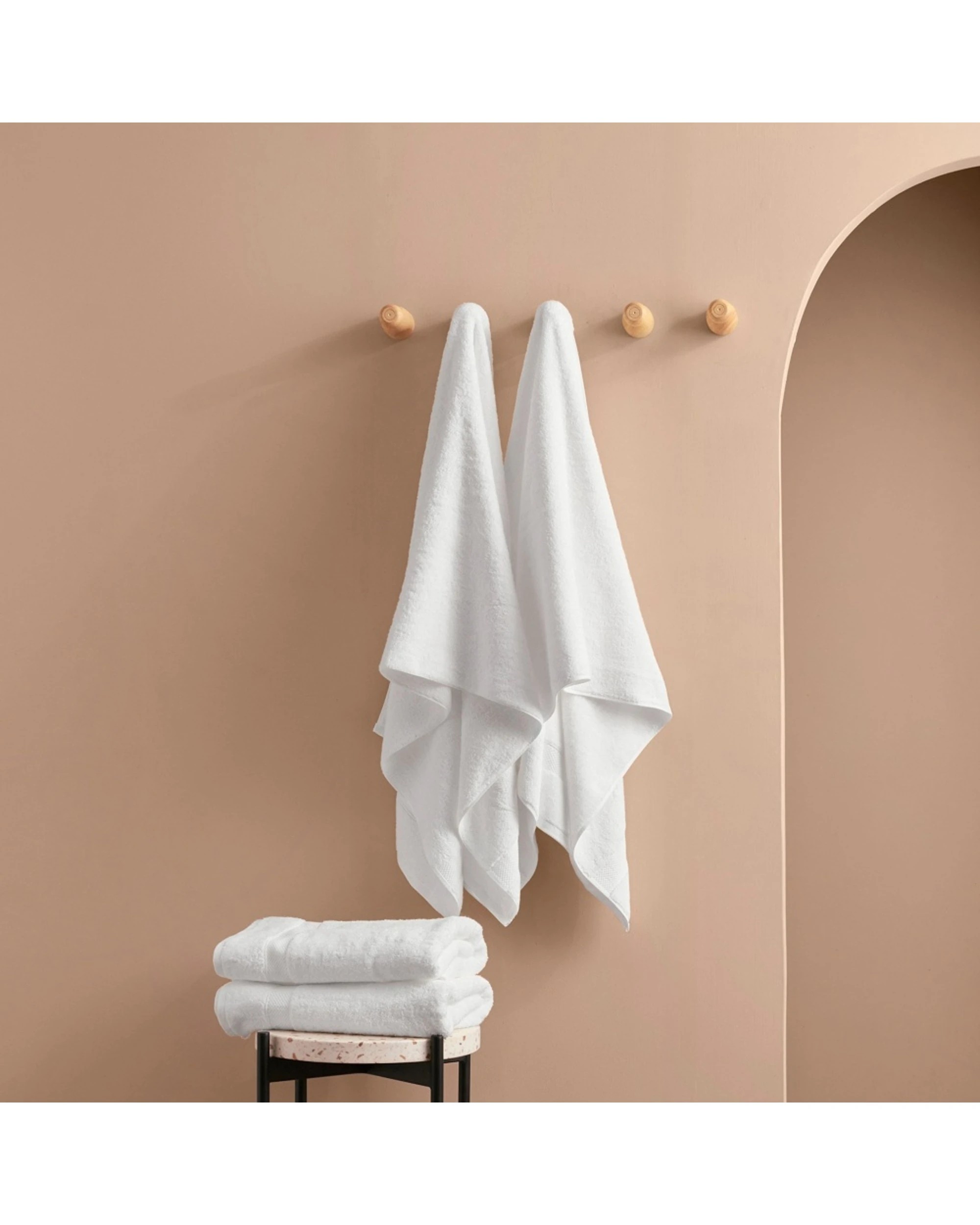 3 Bedding co 4pc Egyptian Cotton Luxury Bath Towel Set Ultra Soft - White, 3 of 4