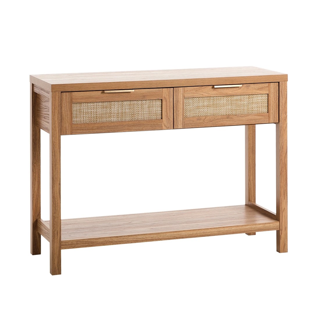 1 Oikiture Console Table 2 Drawers Entry Table Hallway Display Shelf - Natural, 1 of 10