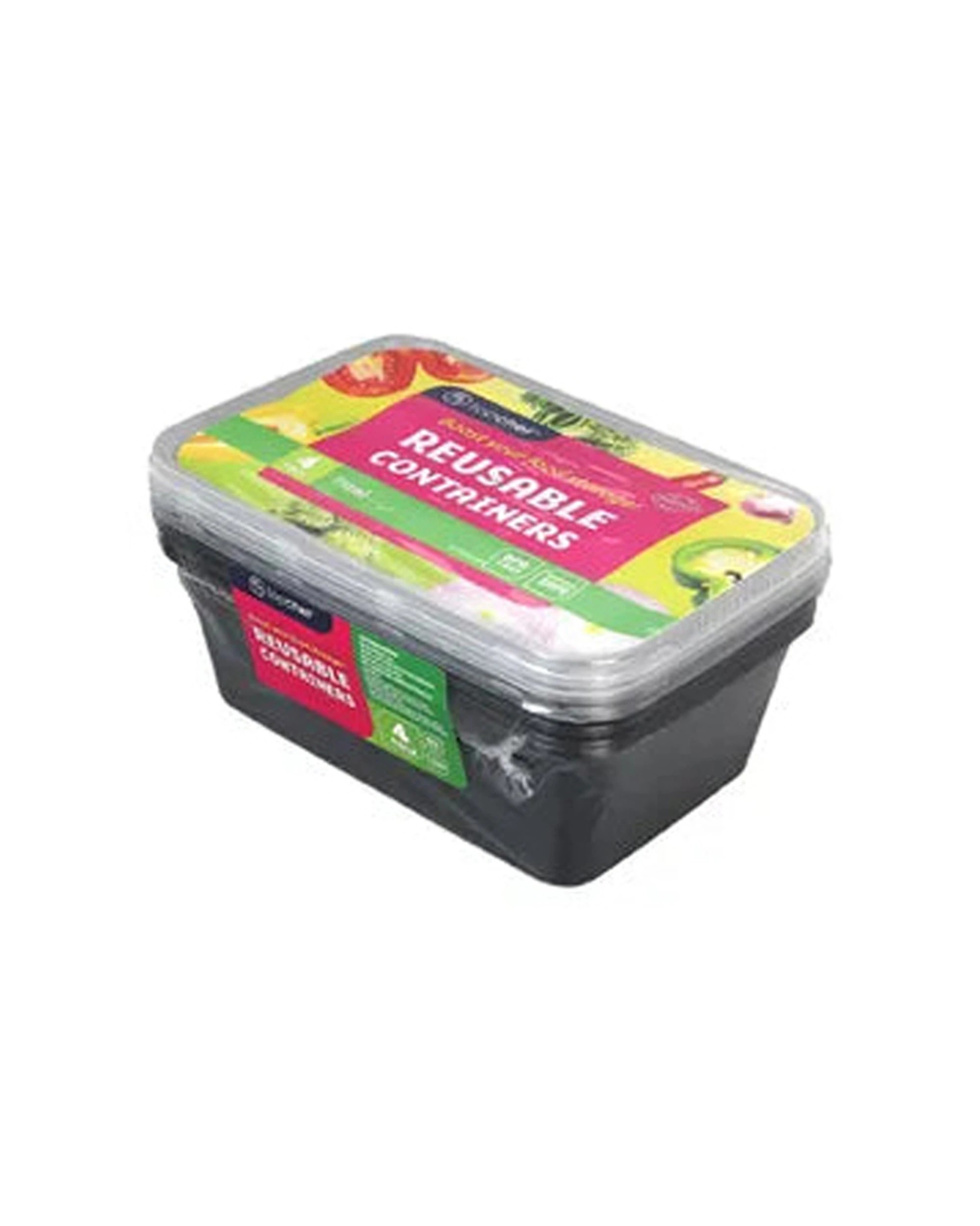 2 Top Chef 4-Piece Stackable Food Storage Containers 750ml Black - Black, 2 of 2